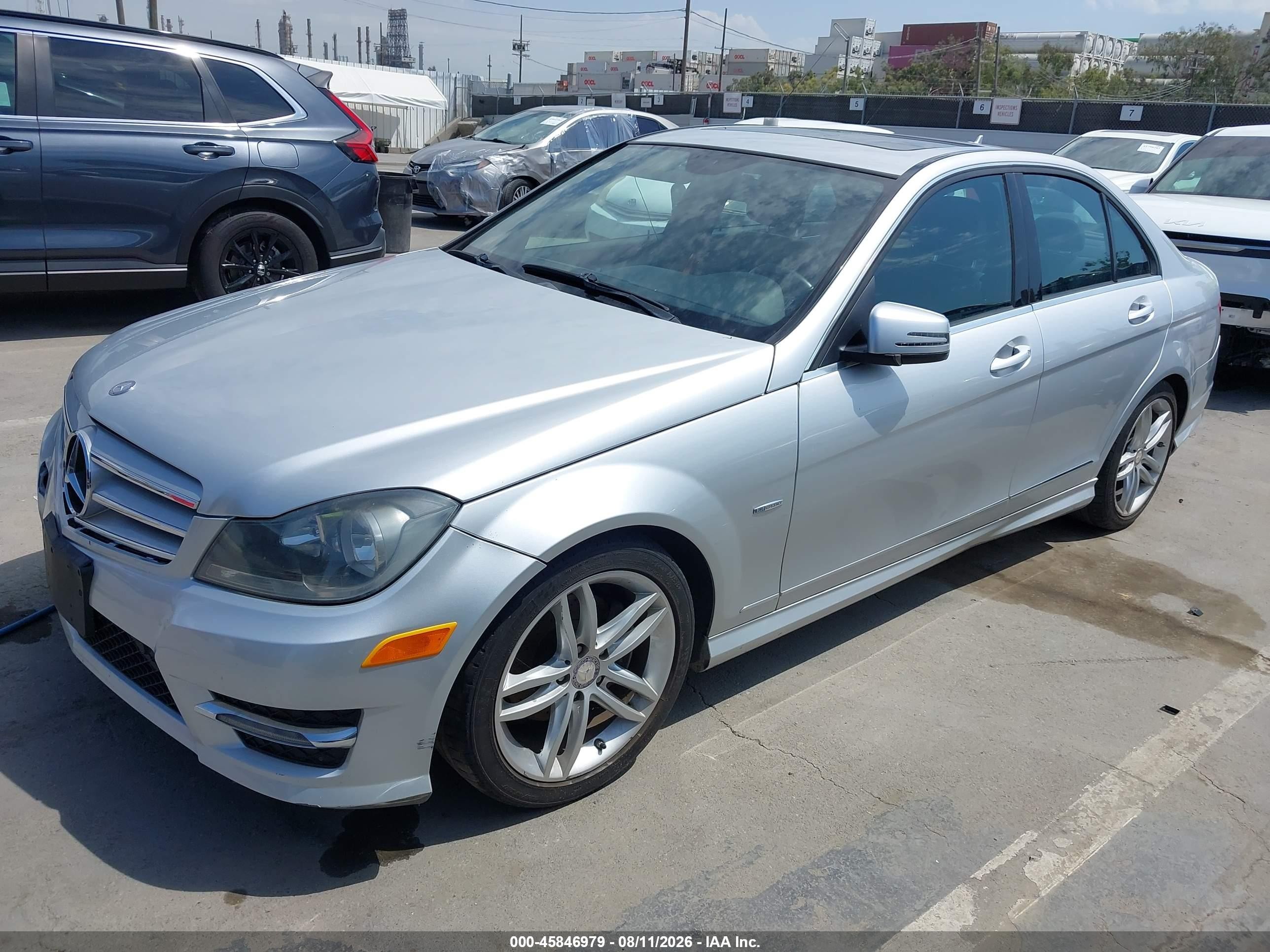 2012 Mercedes-benz C 250 Sport Silver vin: WDDGF4HB1CA674849