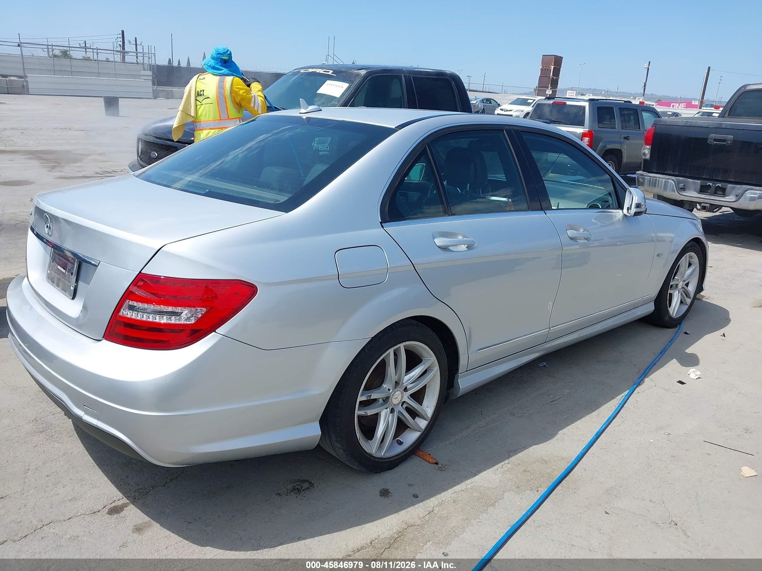2012 Mercedes-benz C 250 Sport Silver vin: WDDGF4HB1CA674849