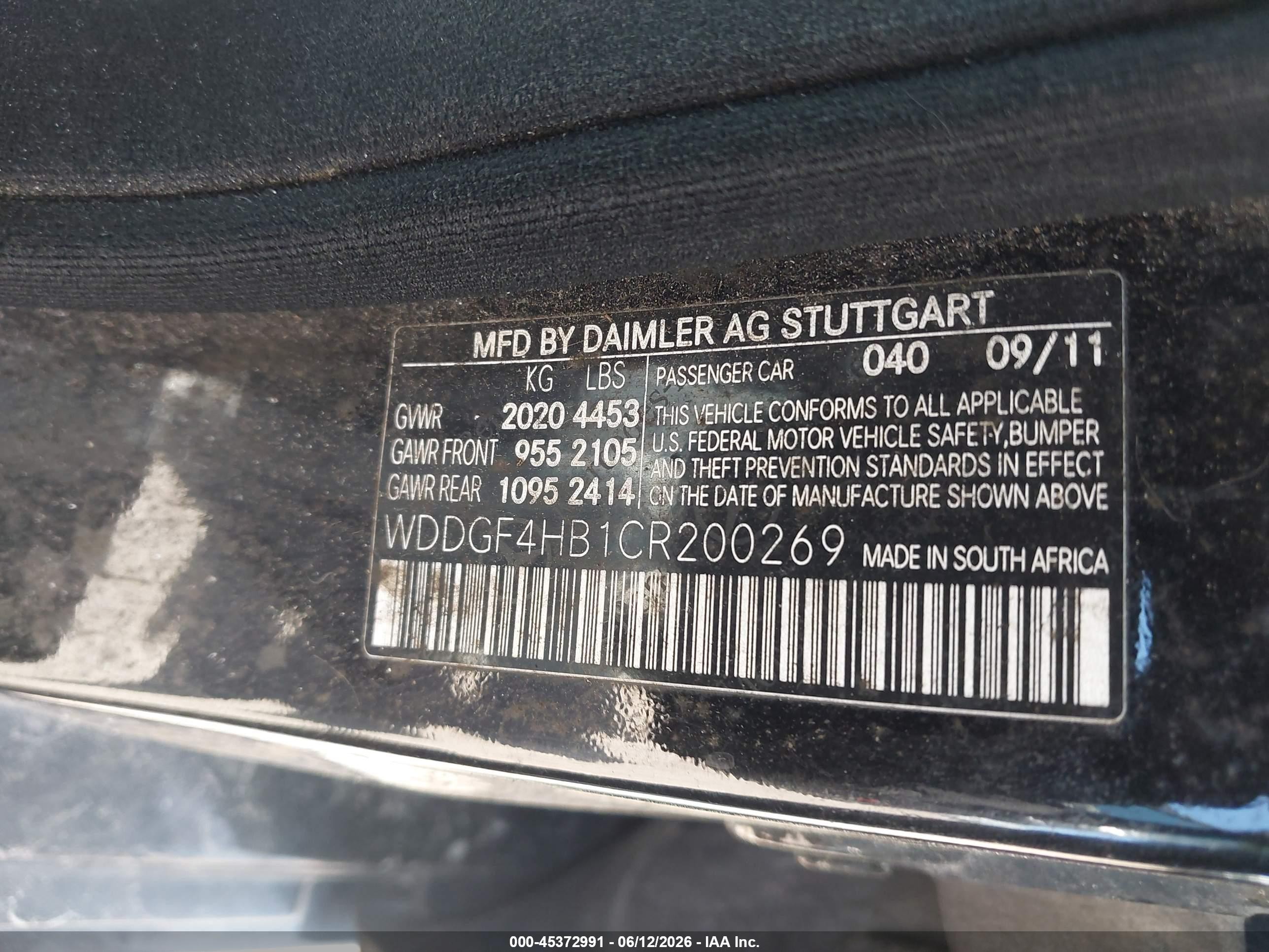 2012 Mercedes-benz C 250 Sport Черный vin: WDDGF4HB1CR200269