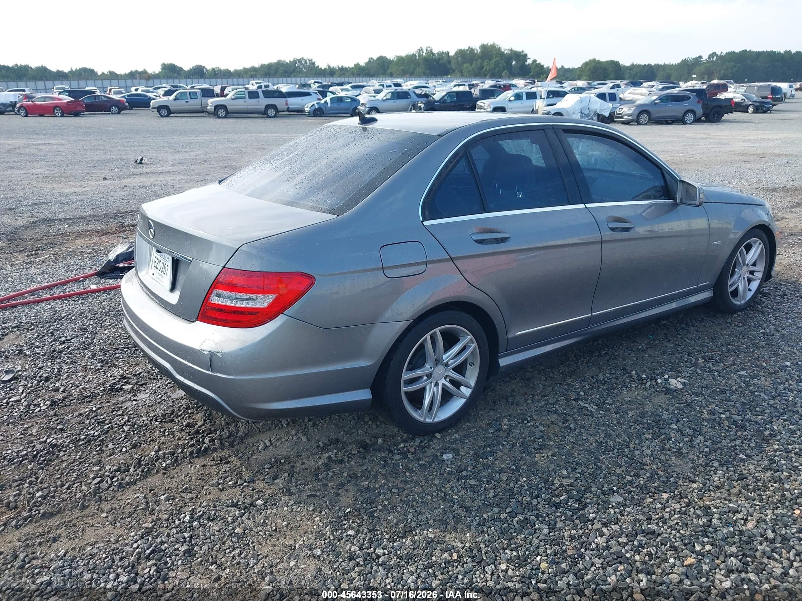 2012 Mercedes-benz C 250 Sport Gray vin: WDDGF4HB1CR212115