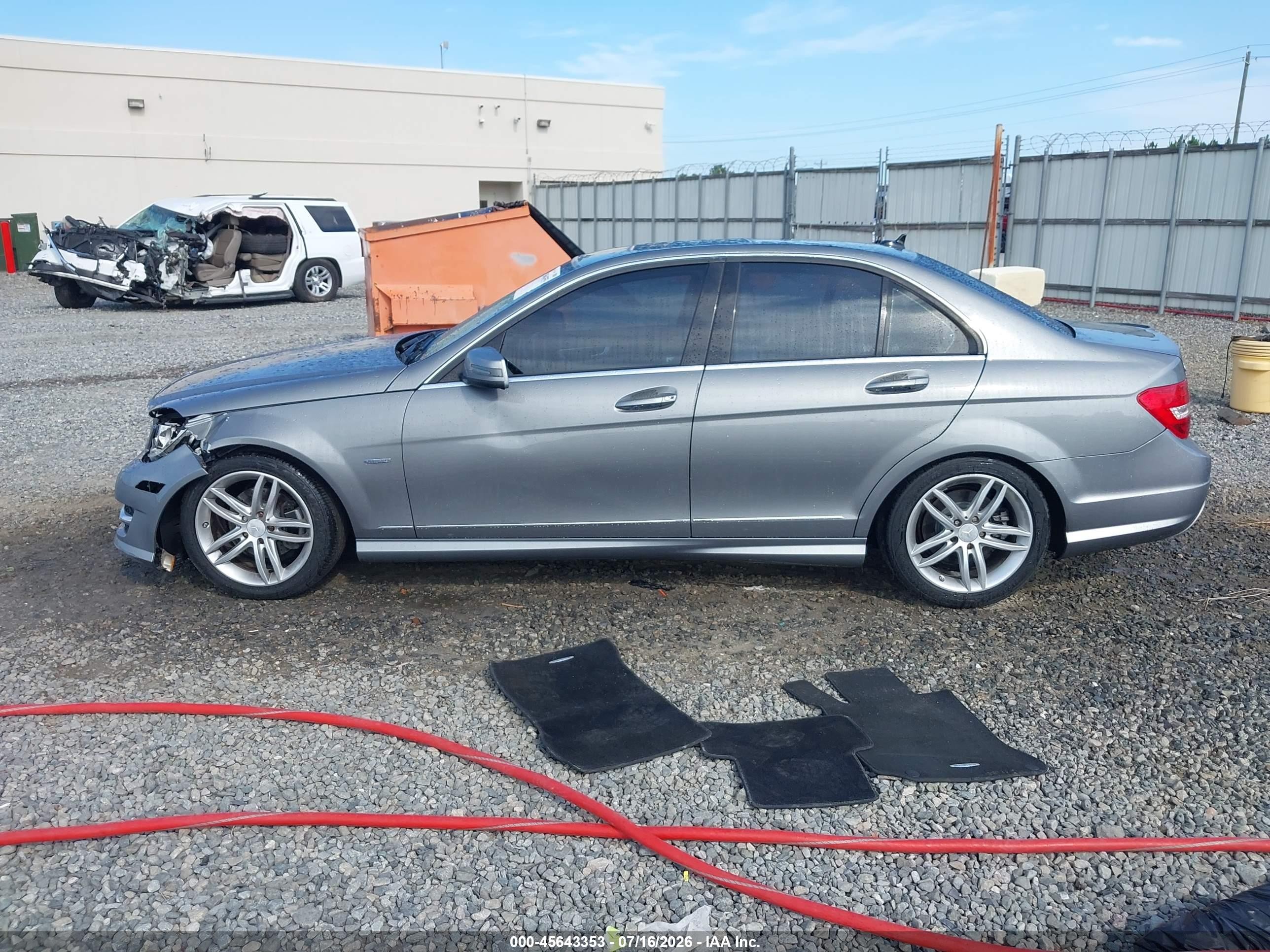 2012 Mercedes-benz C 250 Sport Gray vin: WDDGF4HB1CR212115