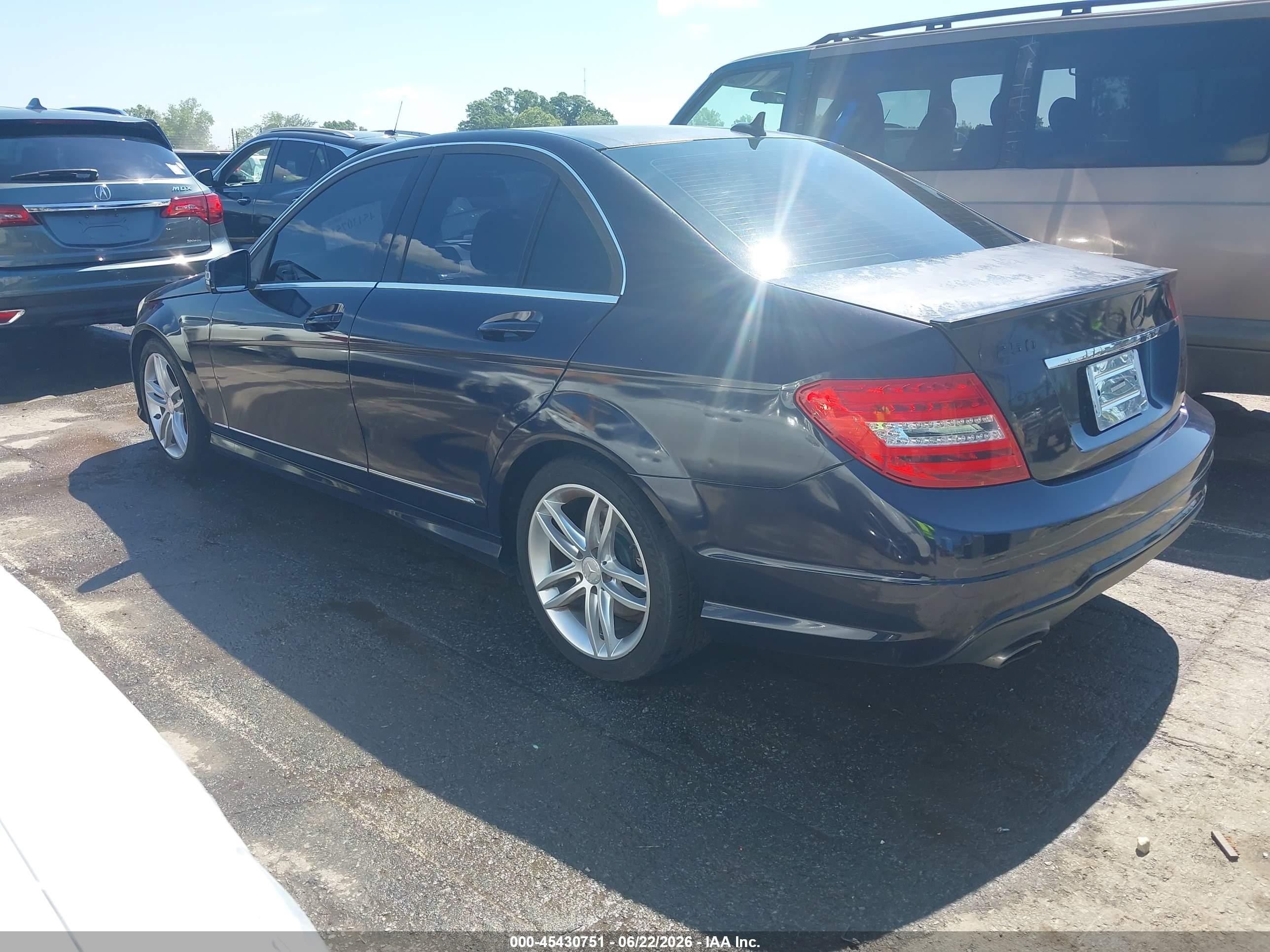 2012 Mercedes-benz C 250 Sport Black vin: WDDGF4HB1CR212843