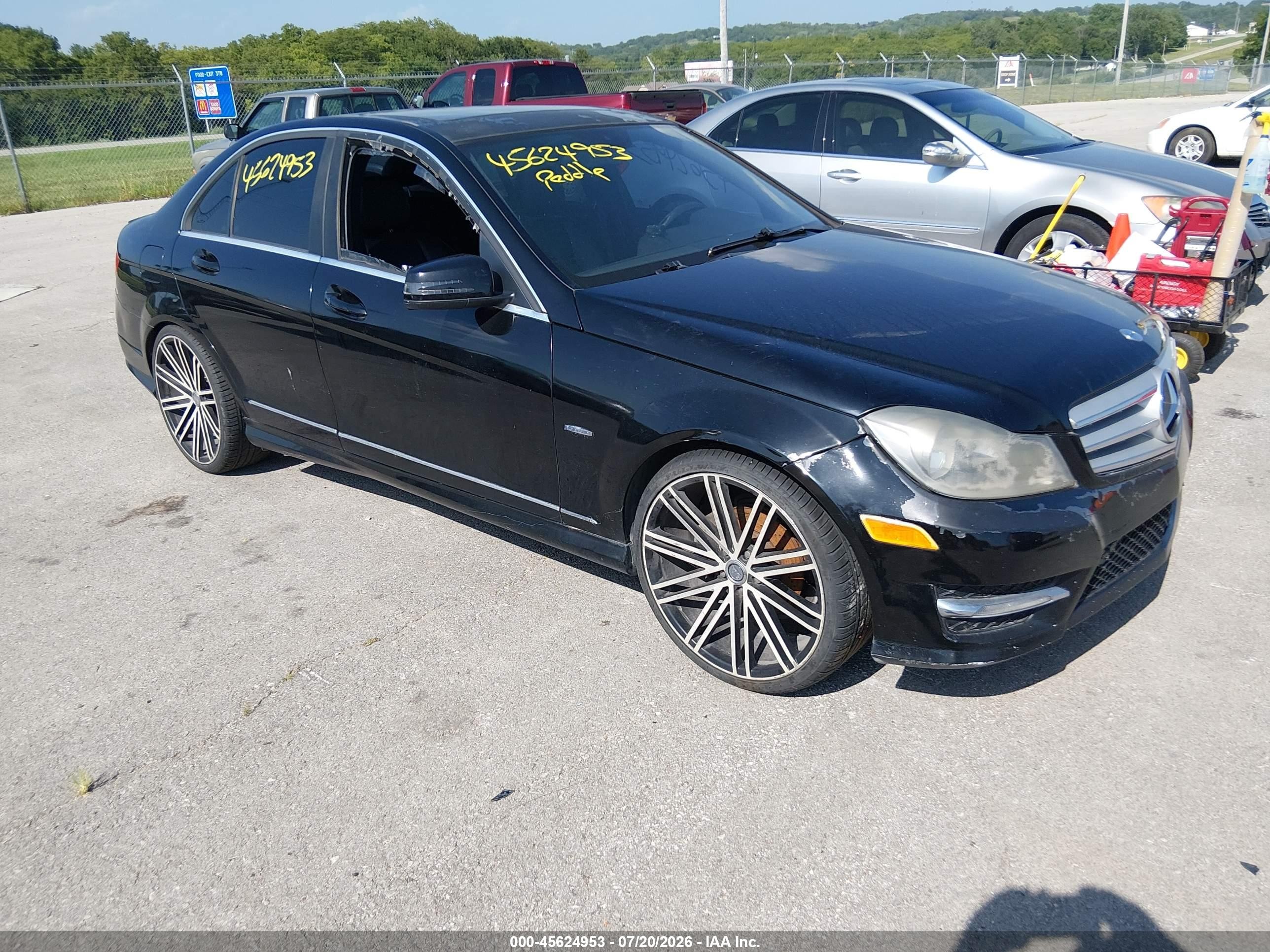 2012 Mercedes-benz C 250 Sport Black vin: WDDGF4HB1CR217279