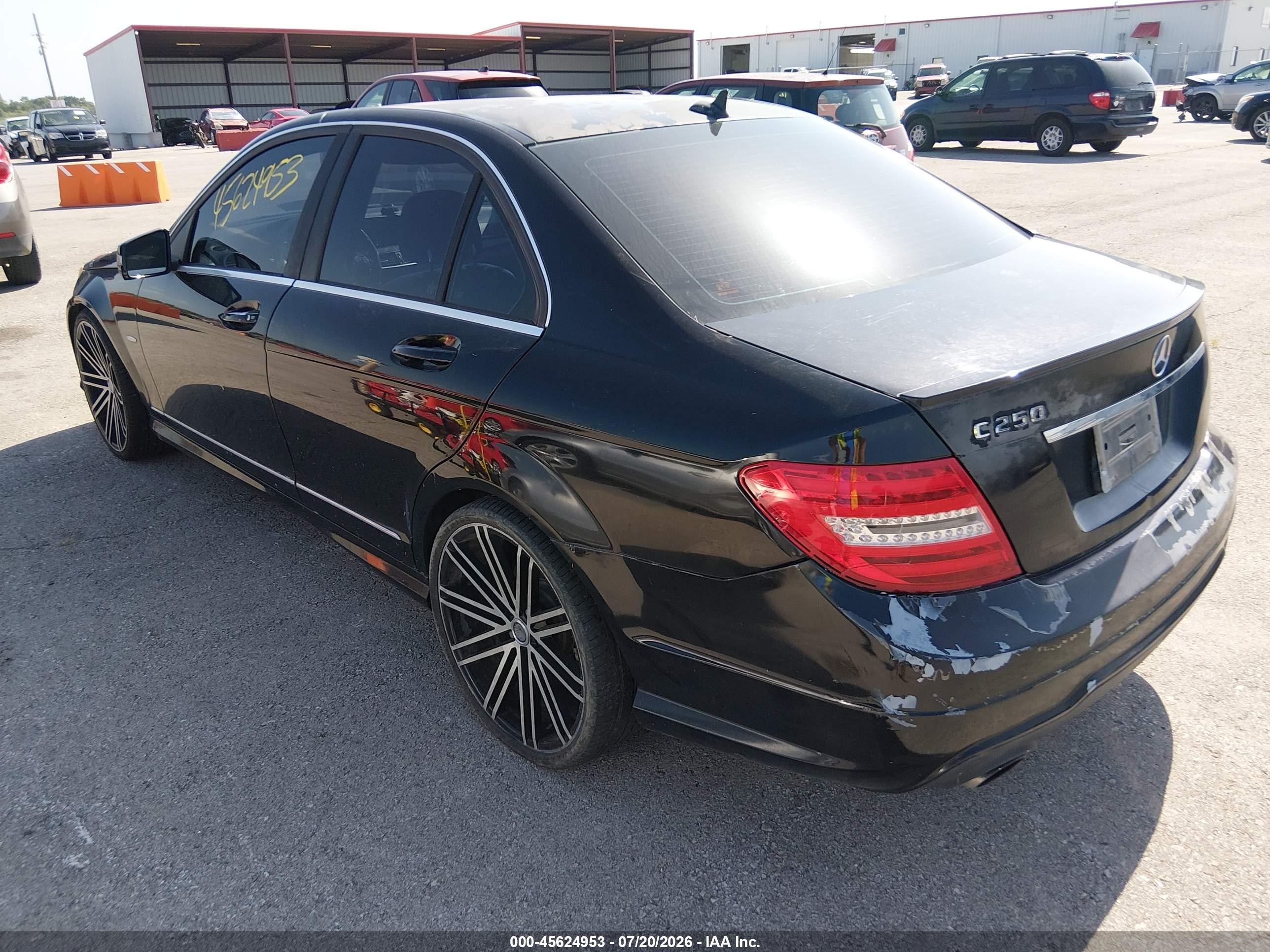 2012 Mercedes-benz C 250 Sport Black vin: WDDGF4HB1CR217279