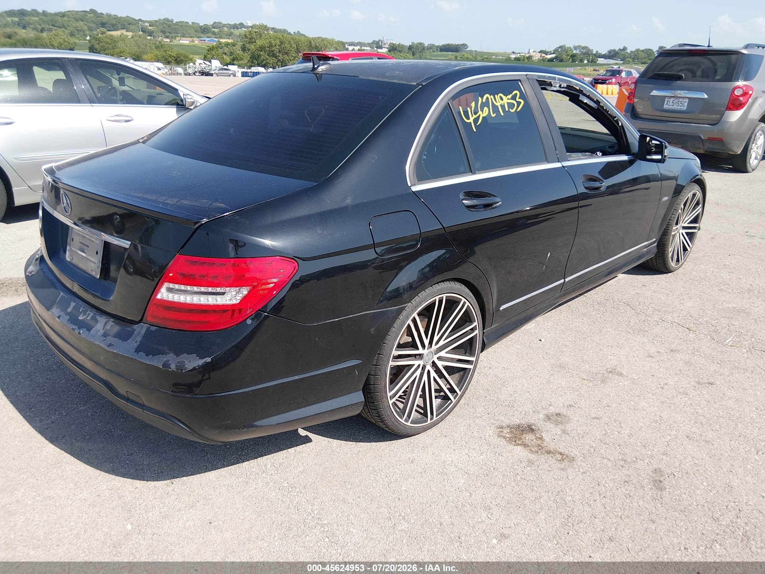 2012 Mercedes-benz C 250 Sport Black vin: WDDGF4HB1CR217279