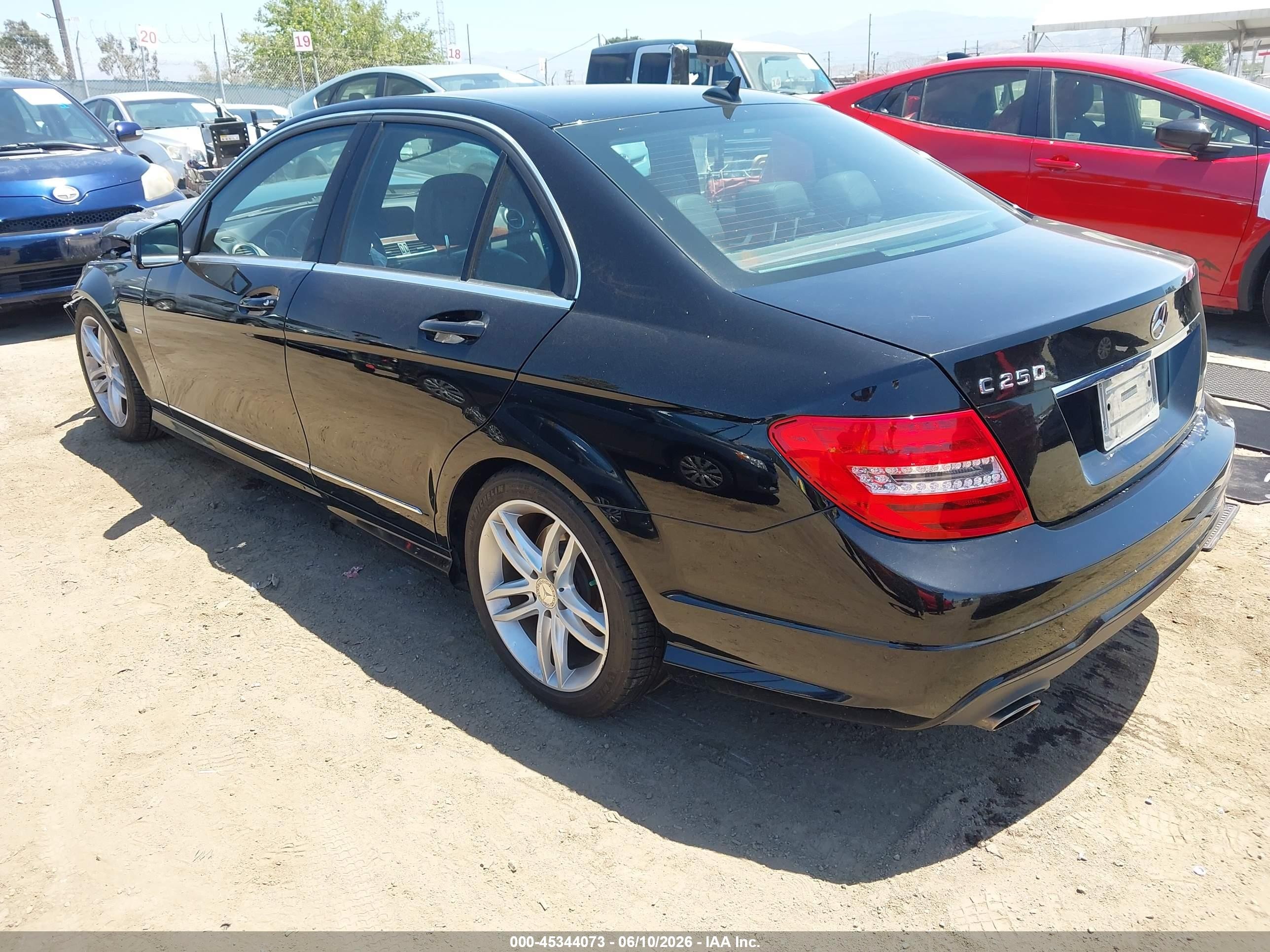 2012 Mercedes-benz C 250 Sport Black vin: WDDGF4HB1CR220568