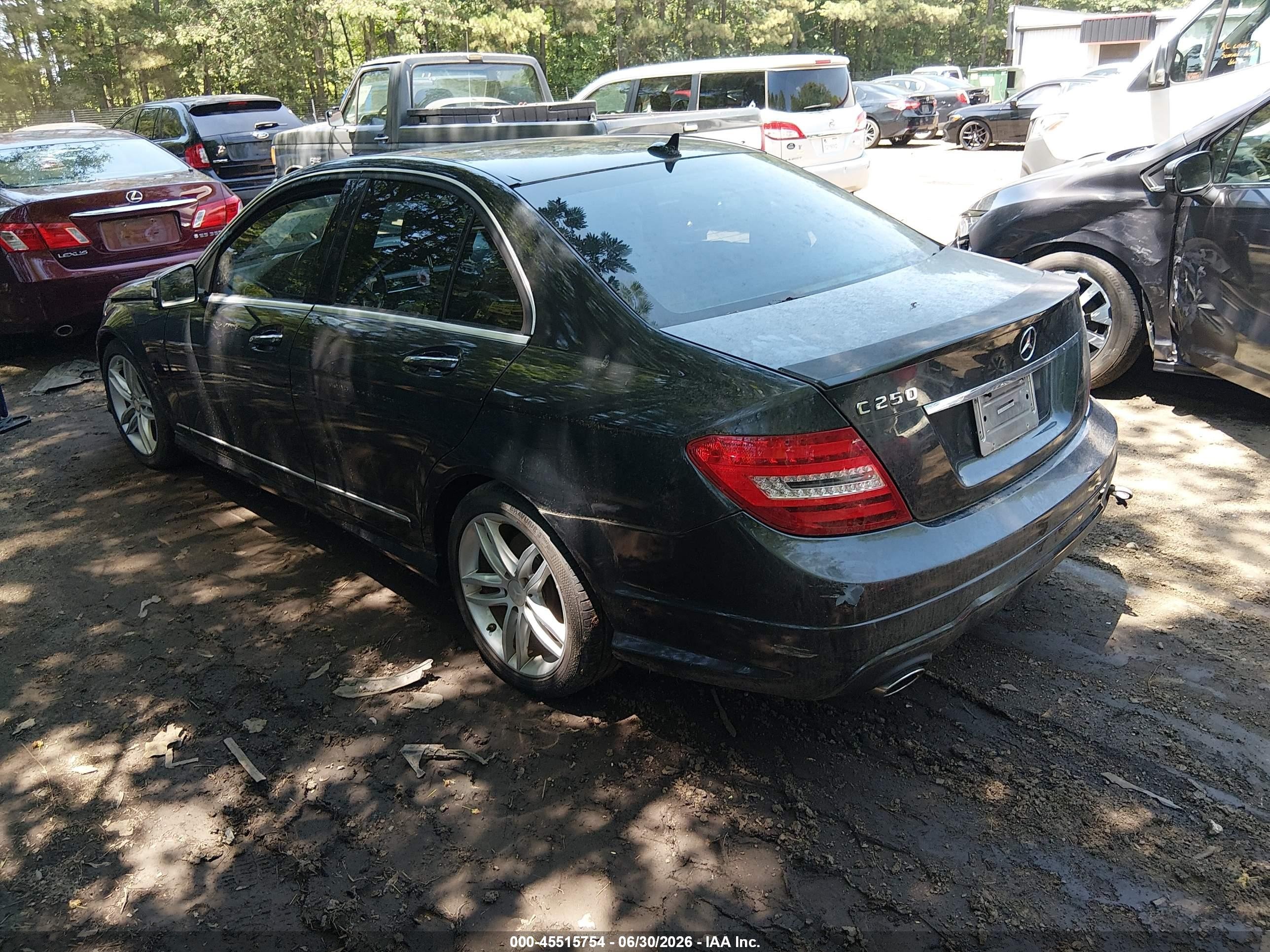 2013 Mercedes-benz C 250 Sport Black vin: WDDGF4HB1DA782938