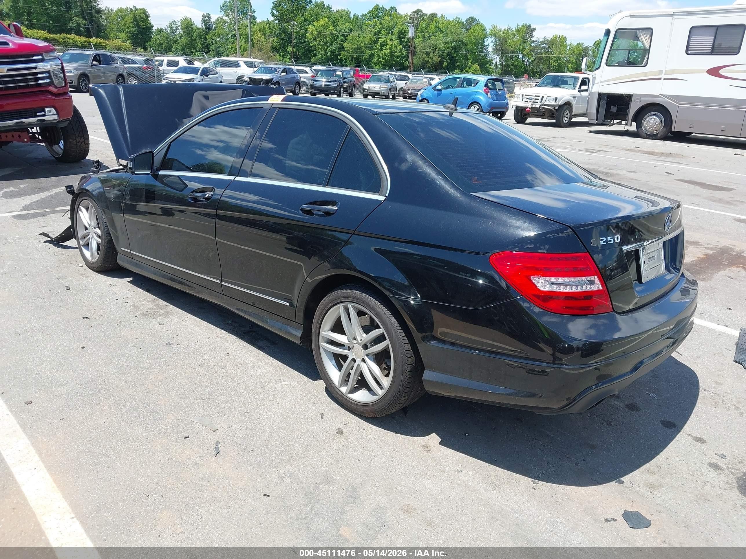 2013 Mercedes-benz C 250 Sport Black vin: WDDGF4HB1DA861994