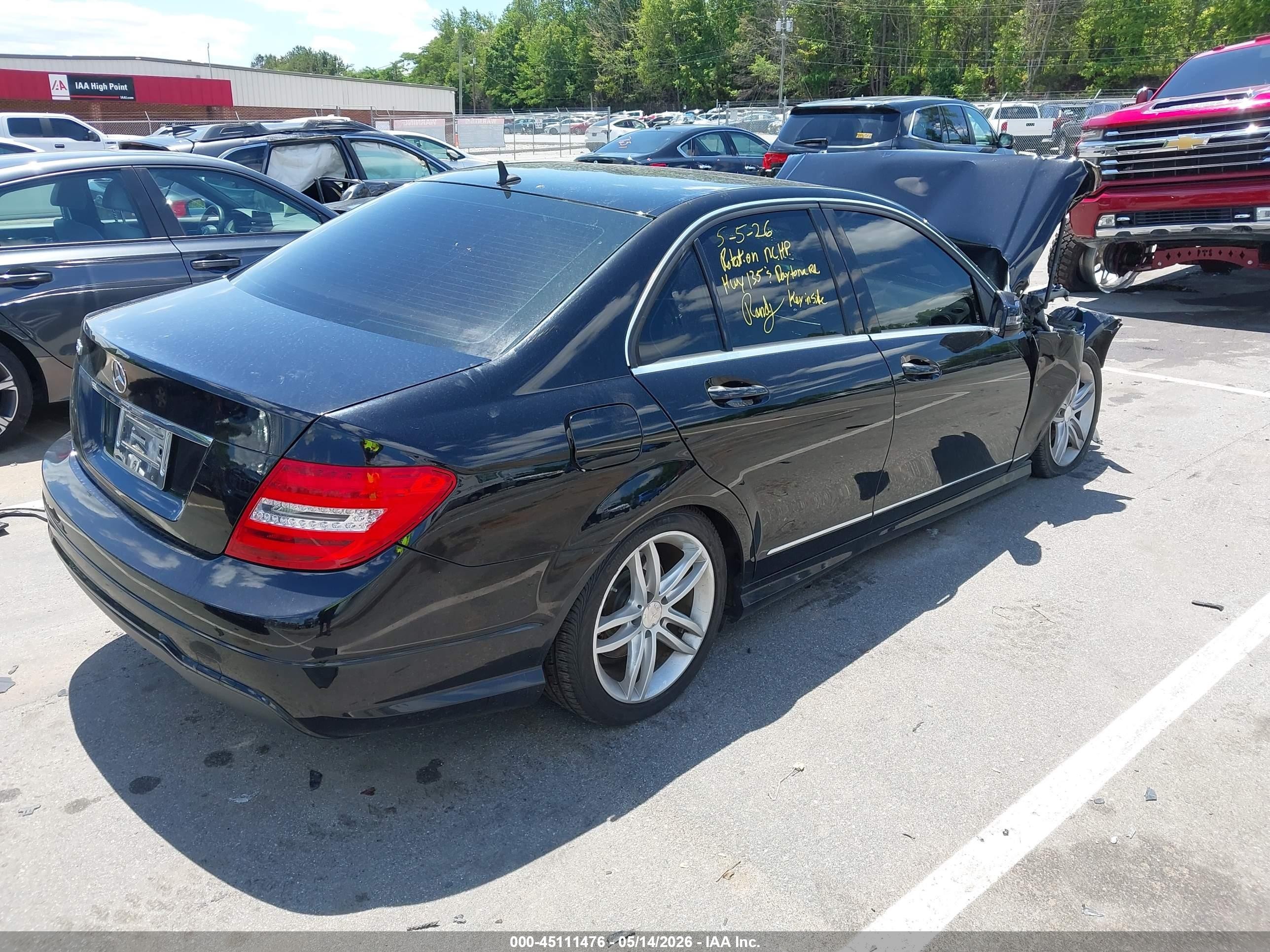 2013 Mercedes-benz C 250 Sport Black vin: WDDGF4HB1DA861994