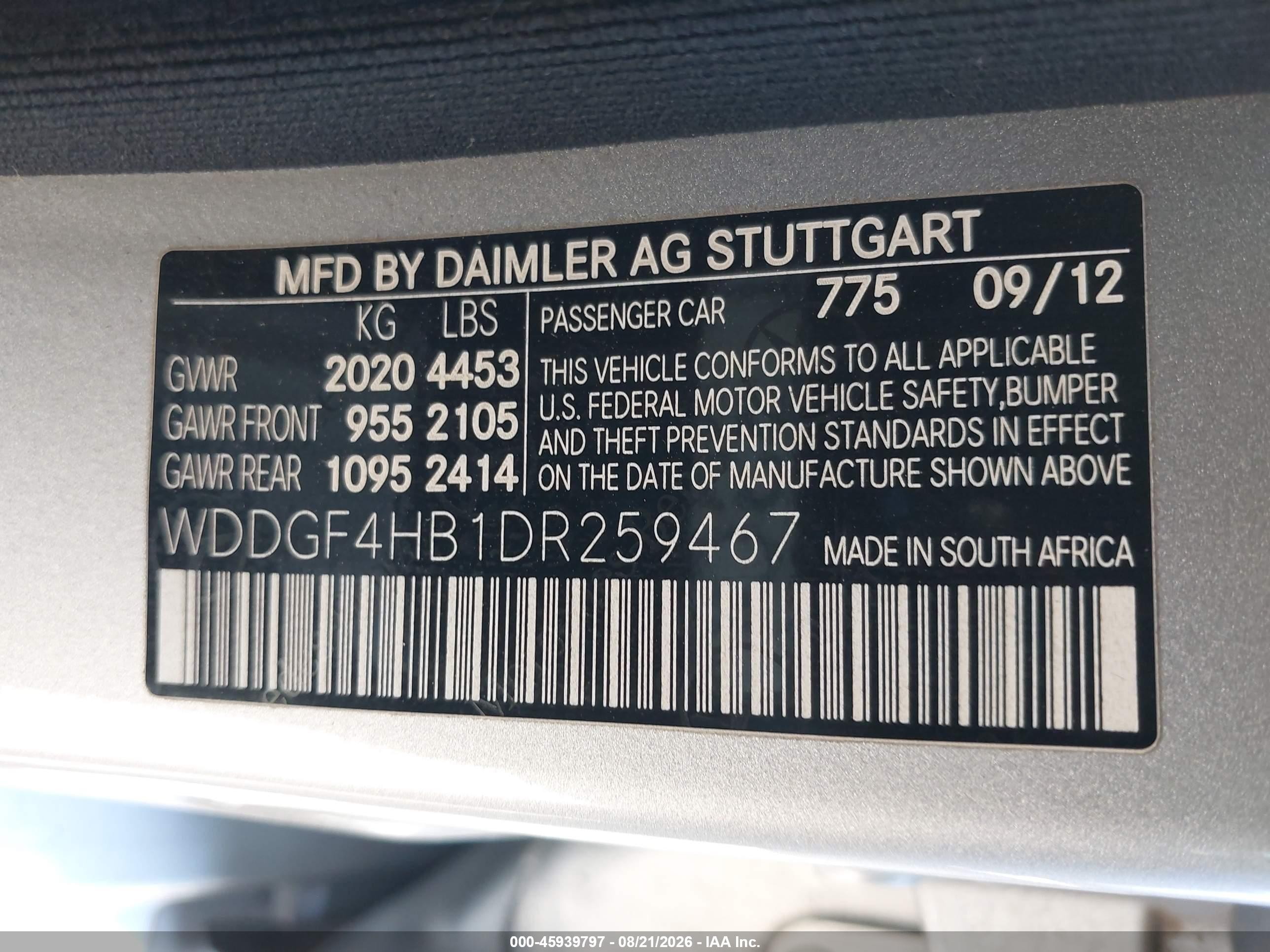 2013 Mercedes-benz C 250 Sport Серебряный vin: WDDGF4HB1DR259467