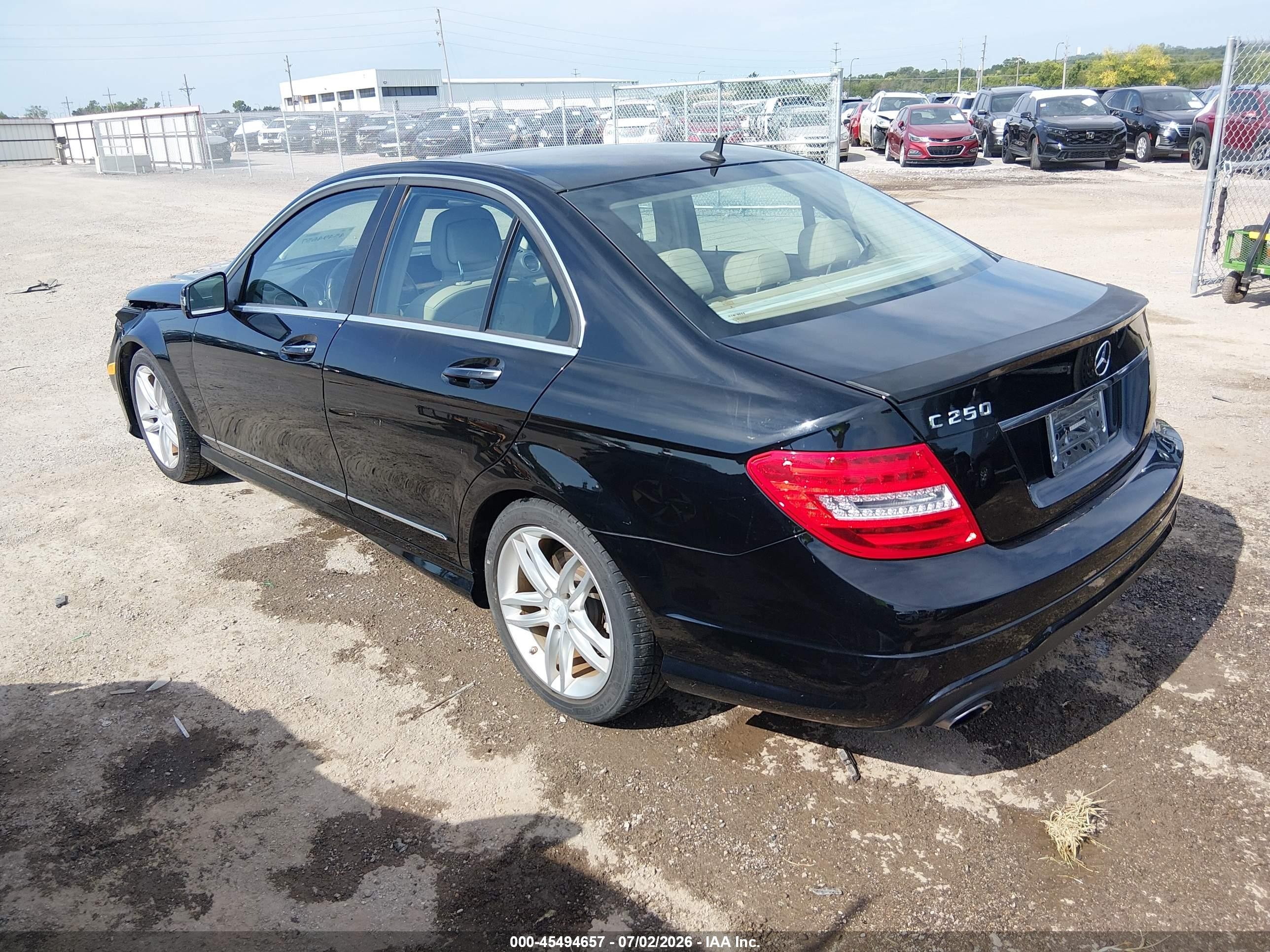 2014 Mercedes-benz C 250 Sport Black vin: WDDGF4HB1EA944424