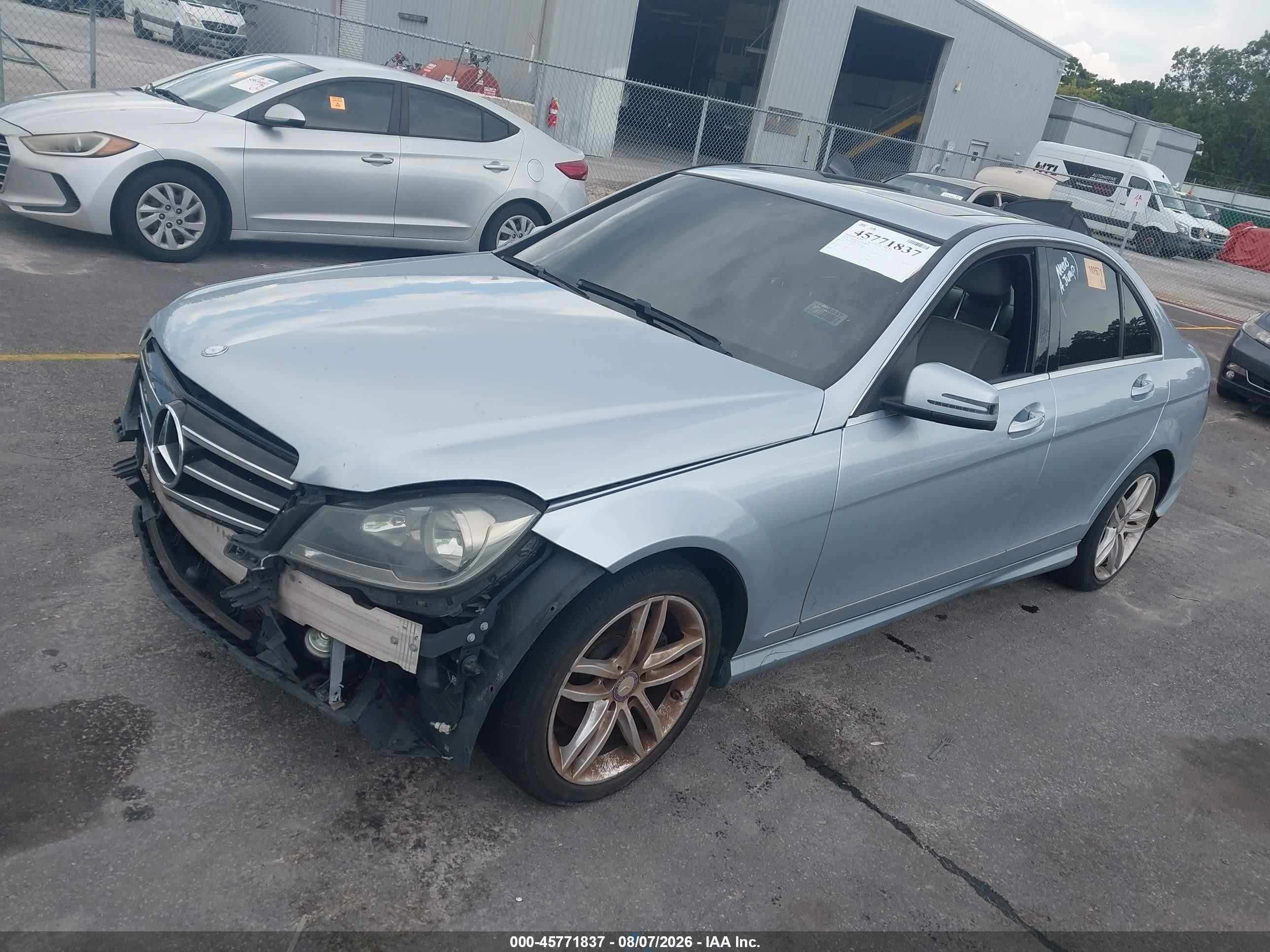 2014 Mercedes-benz C 250 Sport Blue vin: WDDGF4HB1EG211321