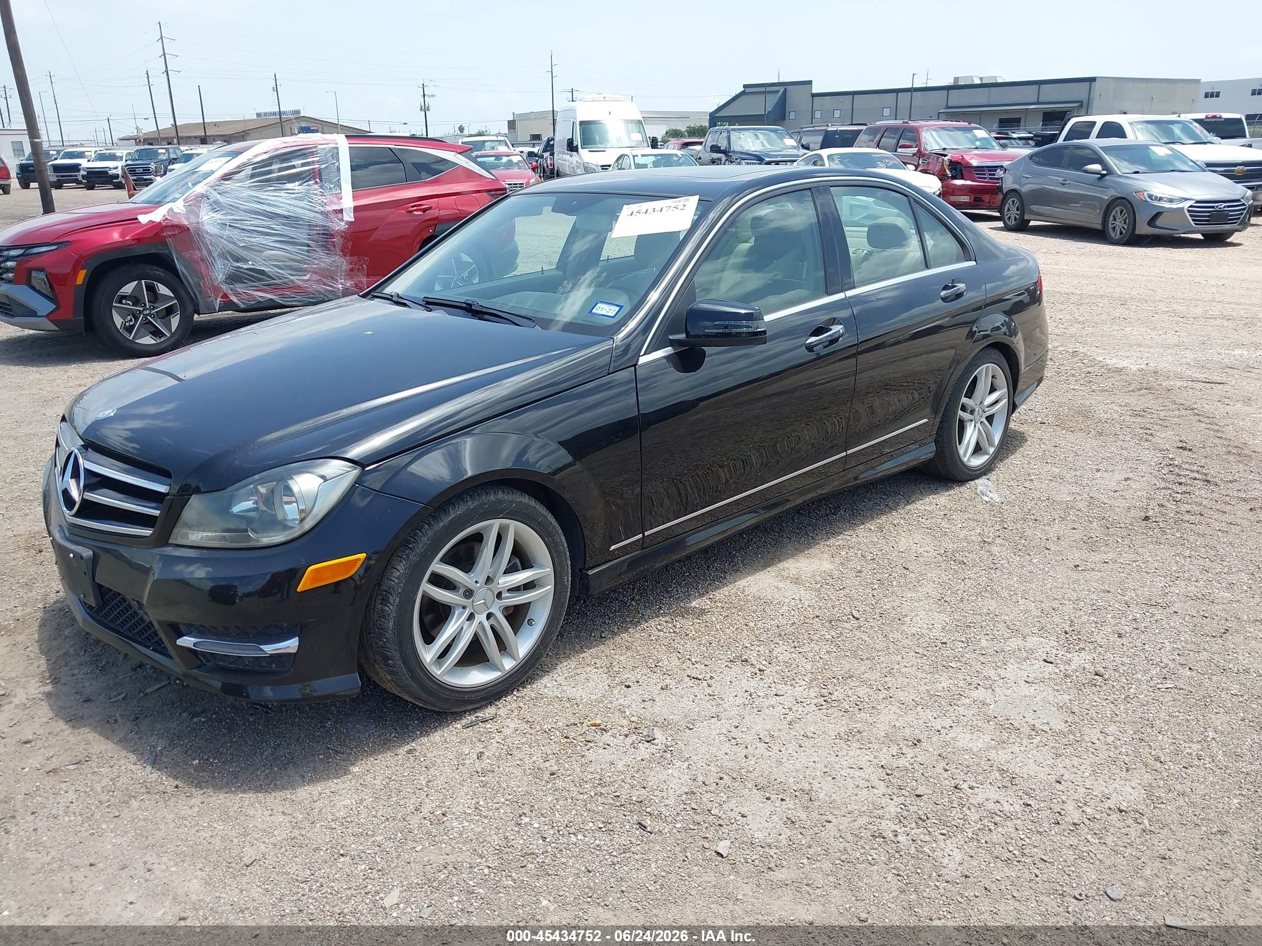 2014 Mercedes-benz C 250 Sport Black vin: WDDGF4HB1ER315053
