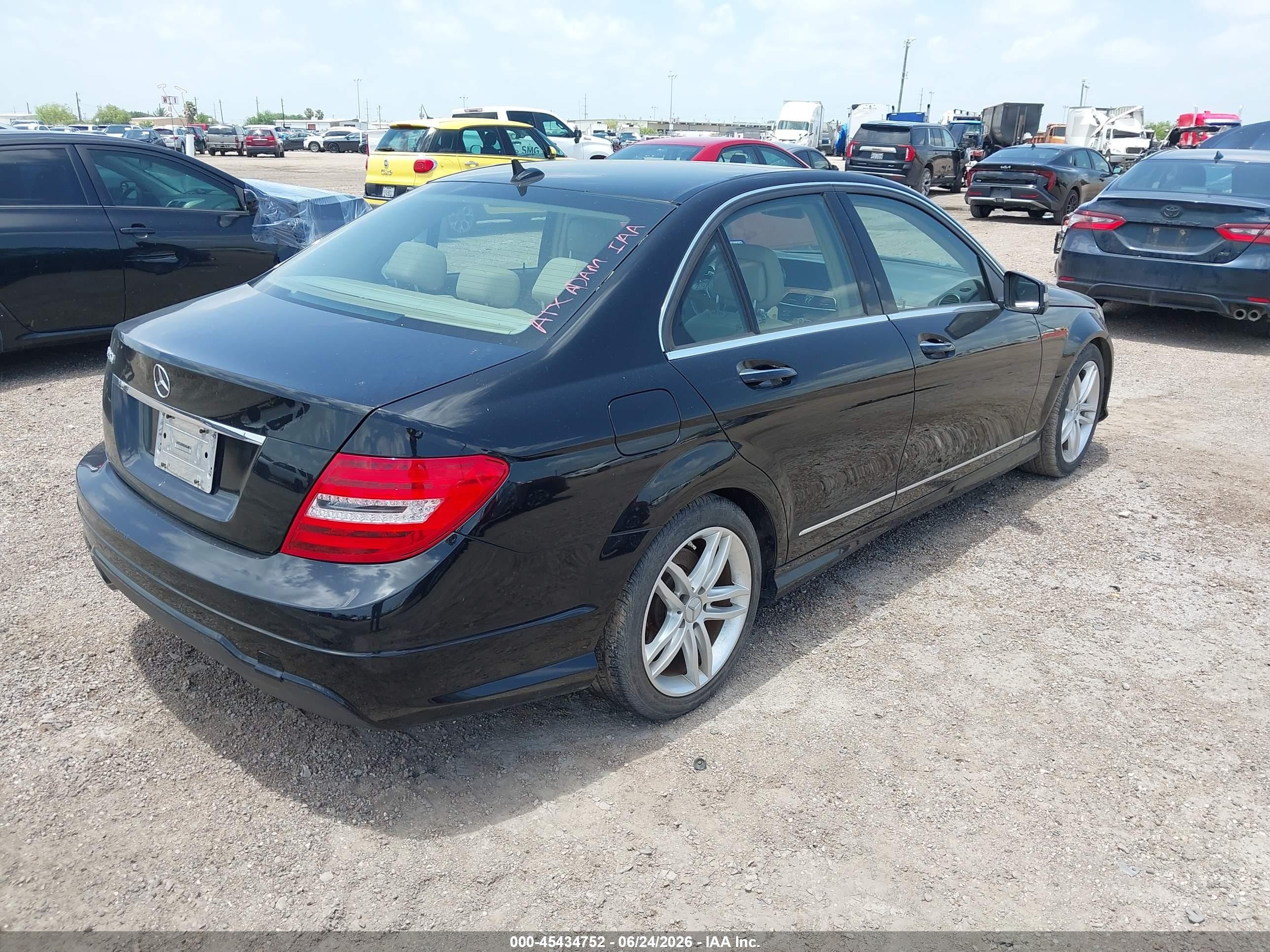 2014 Mercedes-benz C 250 Sport Black vin: WDDGF4HB1ER315053