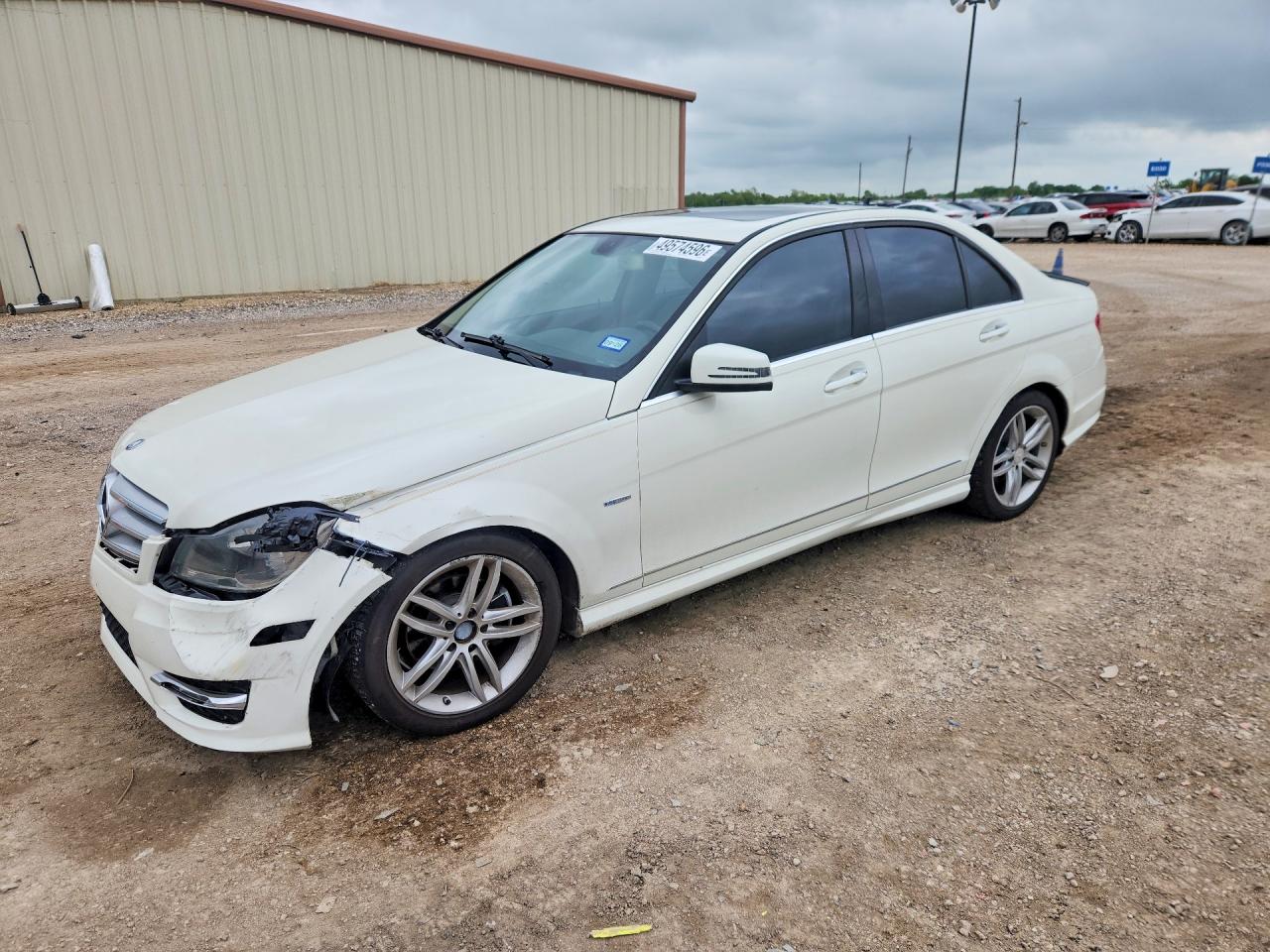 2012 Mercedes-benz C 250 White vin: WDDGF4HB2CA631993