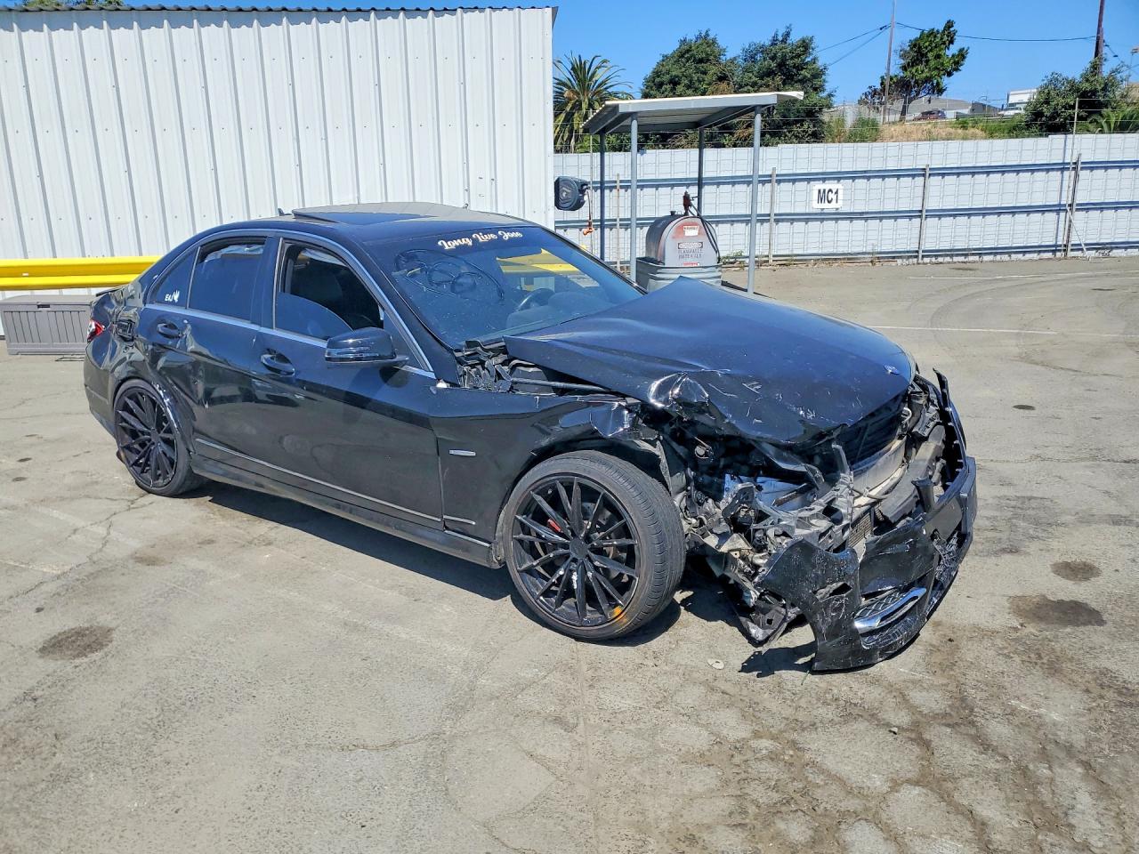 2012 Mercedes-benz C Black vin: WDDGF4HB2CR207313
