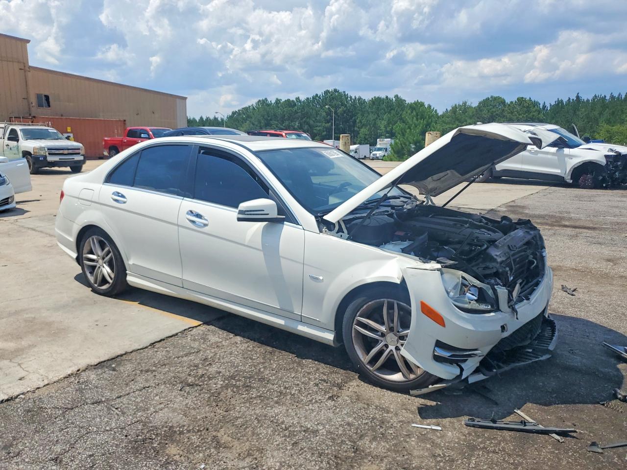 2012 Mercedes-benz C 250 White vin: WDDGF4HB2CR223253