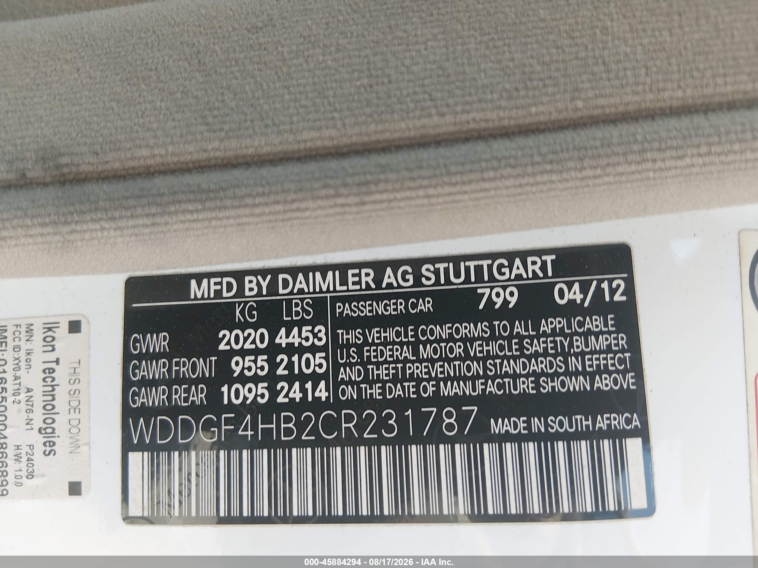 2012 Mercedes-benz C 250 Sport White vin: WDDGF4HB2CR231787