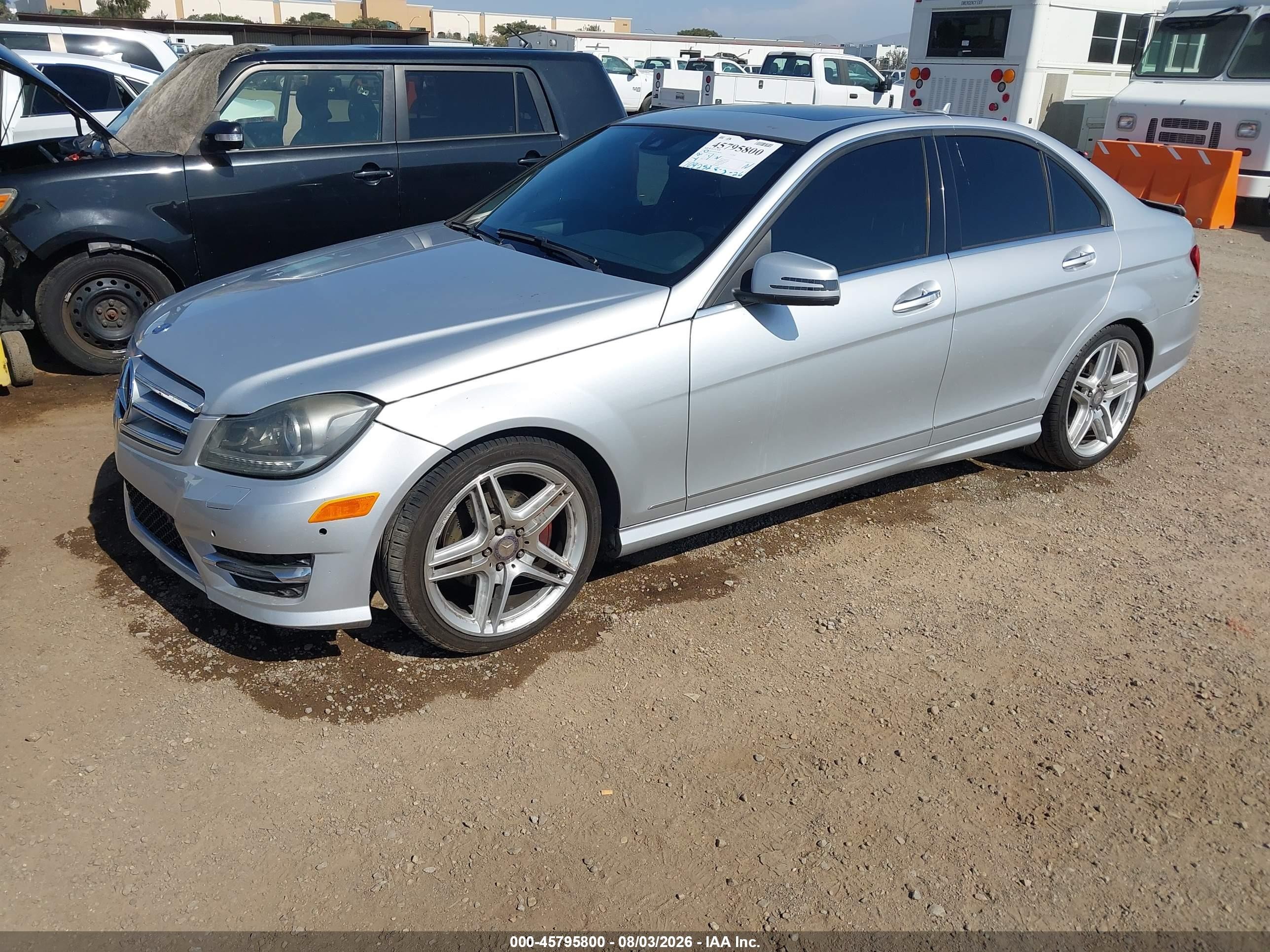 2013 Mercedes-benz C 250 Sport Gray vin: WDDGF4HB2DA845383
