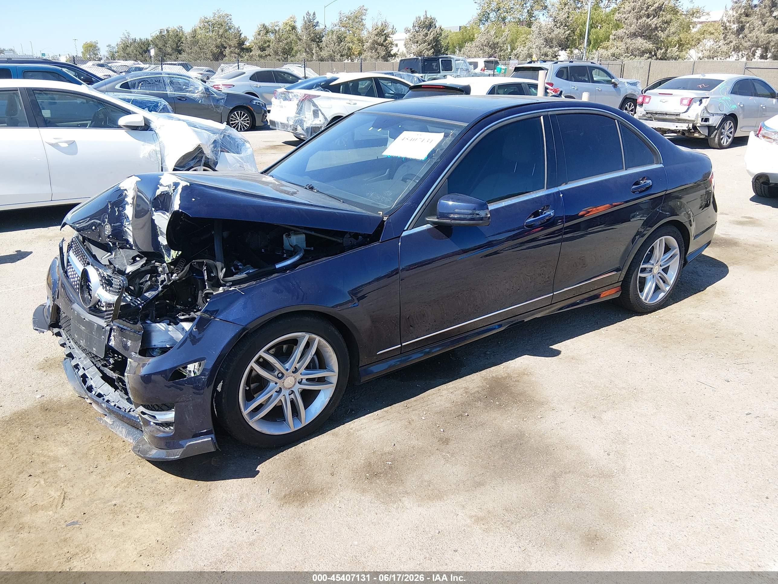 2013 Mercedes-benz C 250 Sport Dark Blue vin: WDDGF4HB2DF979930