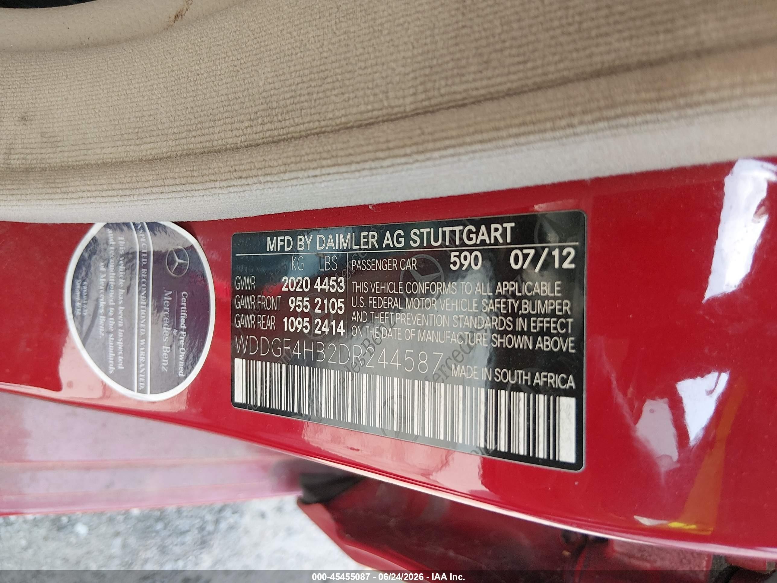 2013 Mercedes-benz C 250 Sport Red vin: WDDGF4HB2DR244587