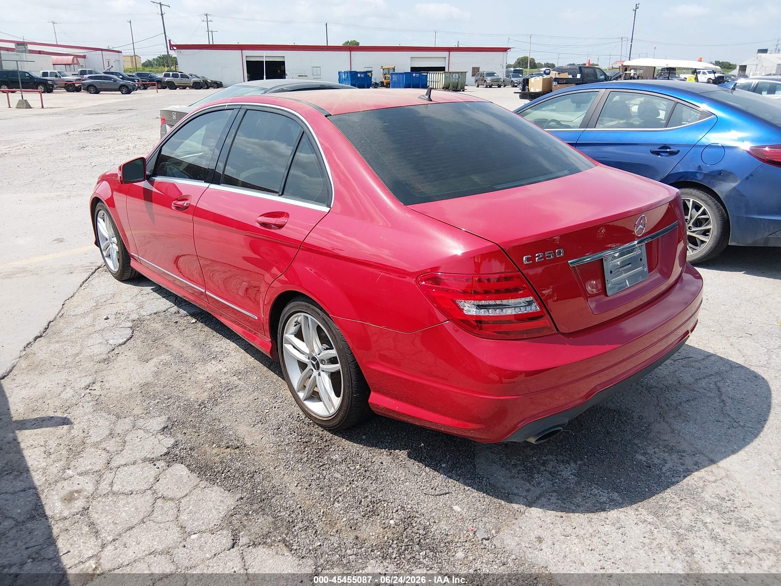 2013 Mercedes-benz C 250 Sport Red vin: WDDGF4HB2DR244587