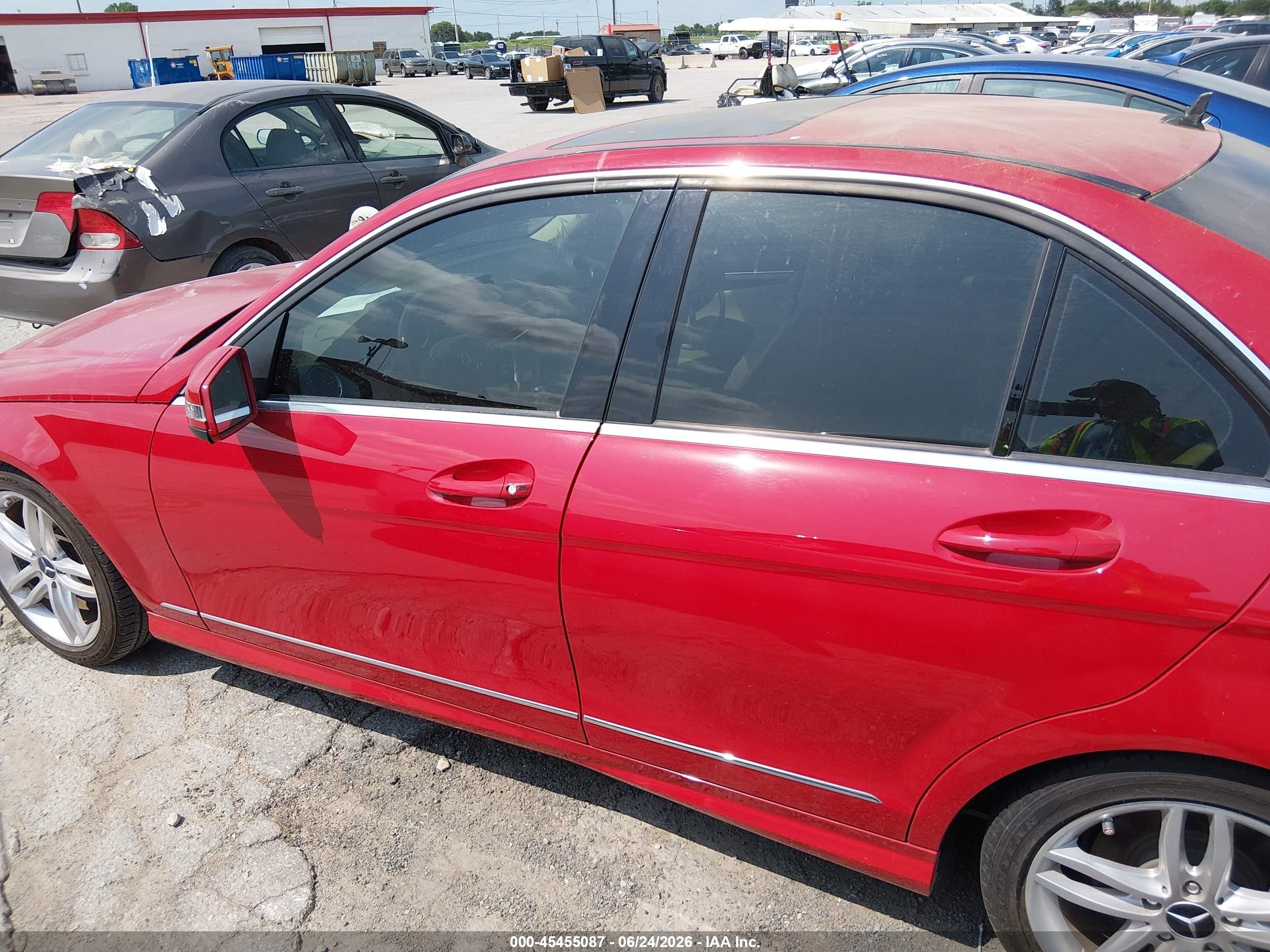 2013 Mercedes-benz C 250 Sport Red vin: WDDGF4HB2DR244587