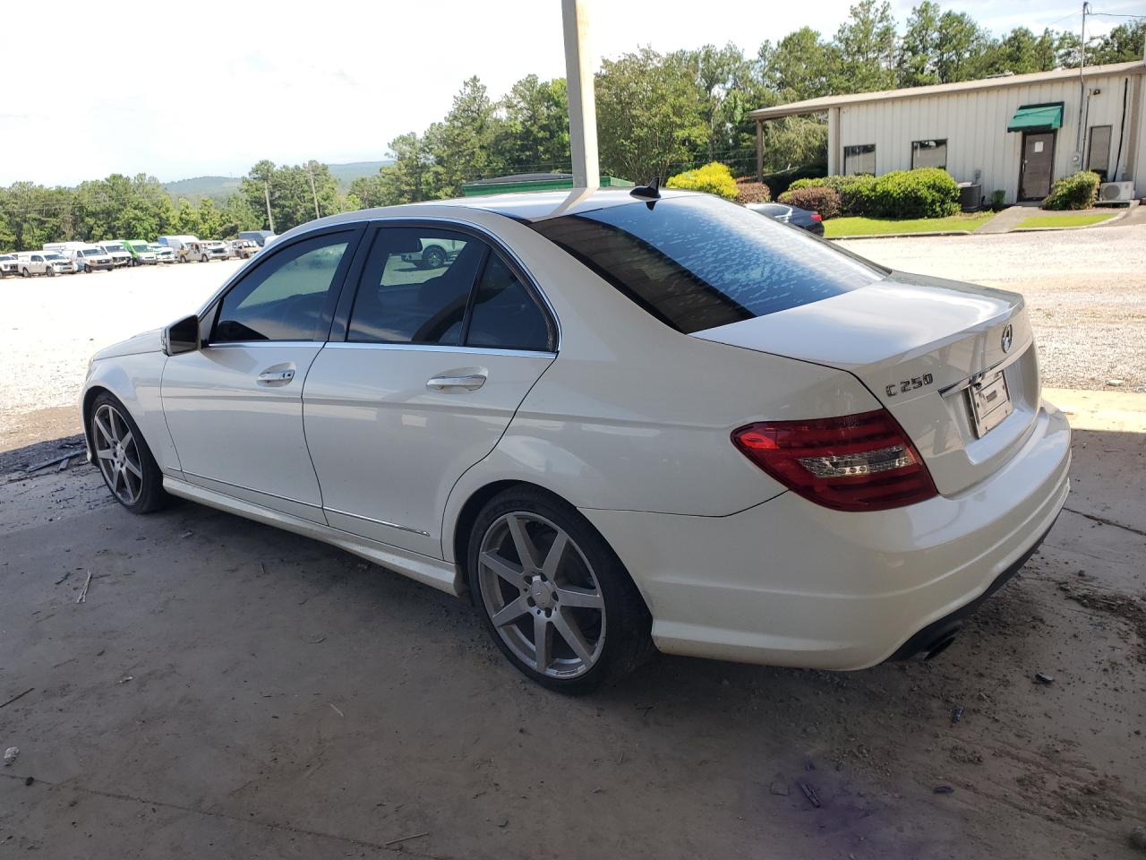 2014 Mercedes-benz C 250 White vin: WDDGF4HB2ER309293 Damage: Left Rear Door, Dent(S) W/ Paint Dmg, 1 To 2 Inches