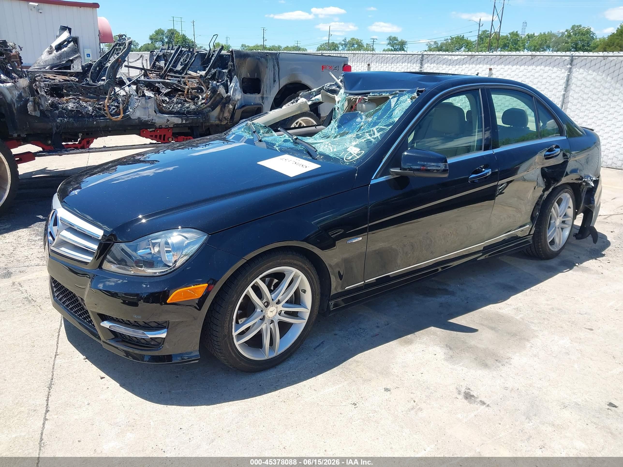 2012 Mercedes-benz C 250 Luxury/sport Black vin: WDDGF4HB3CA643344