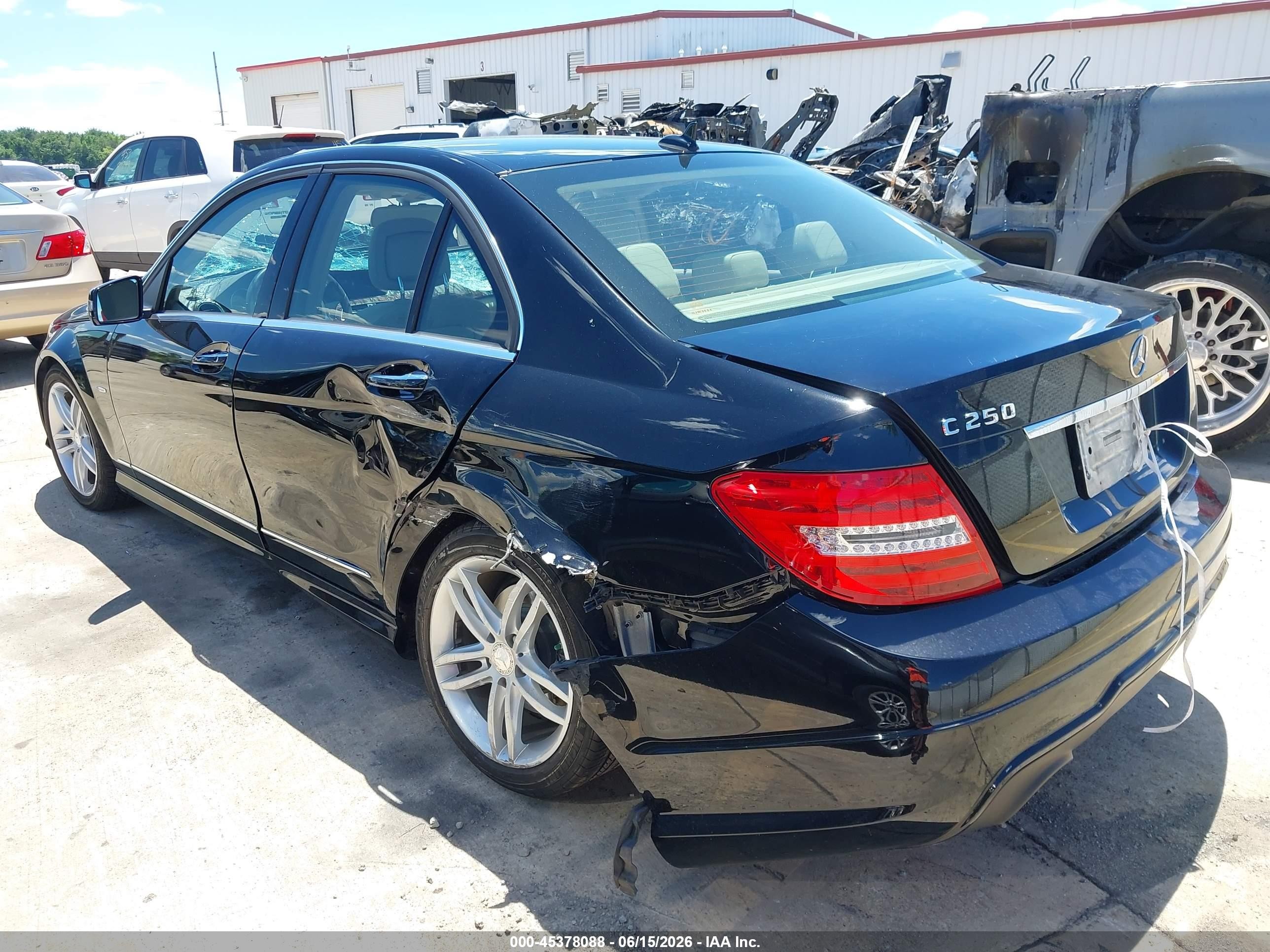 2012 Mercedes-benz C 250 Luxury/sport Black vin: WDDGF4HB3CA643344