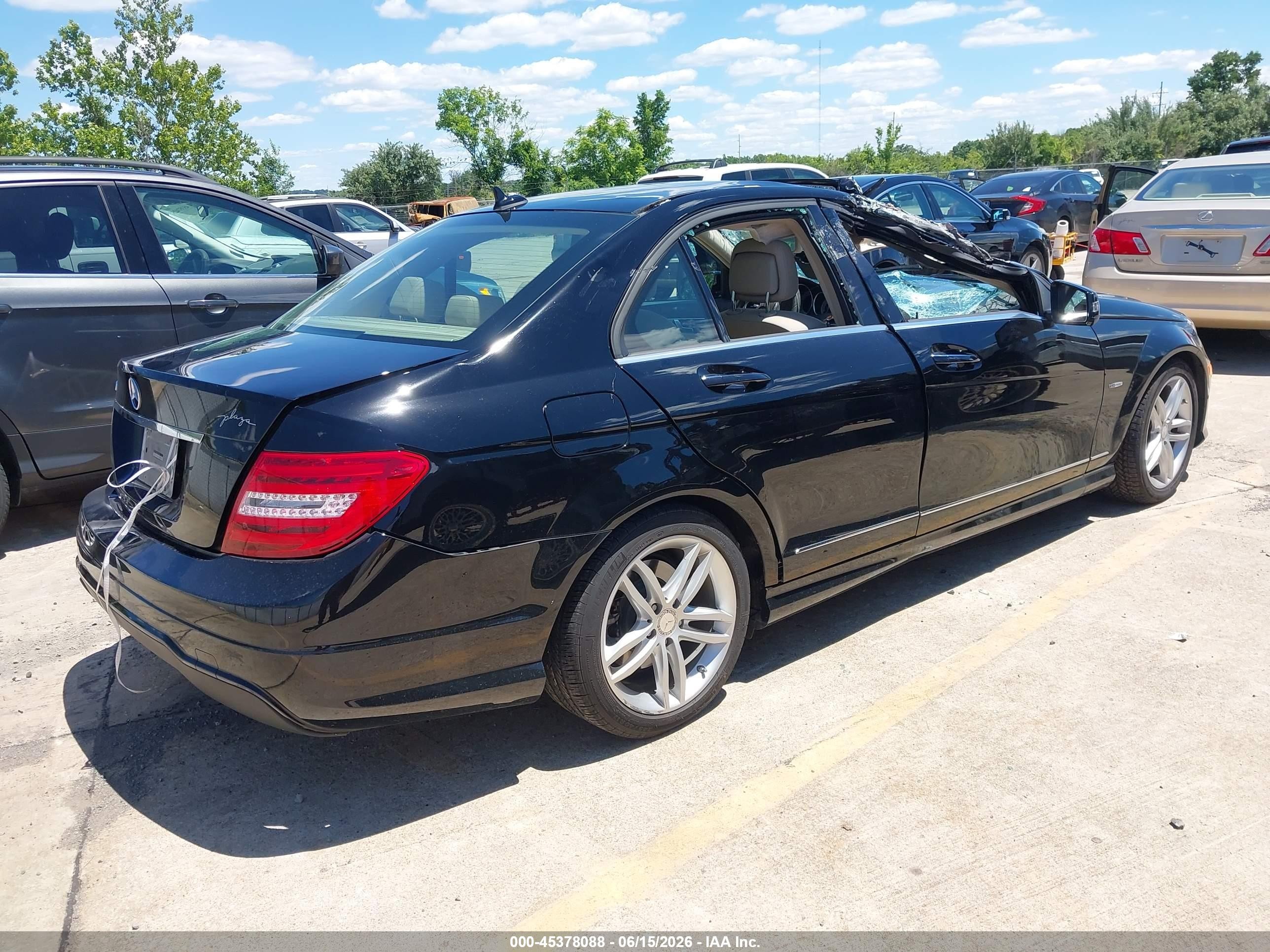 2012 Mercedes-benz C 250 Luxury/sport Black vin: WDDGF4HB3CA643344