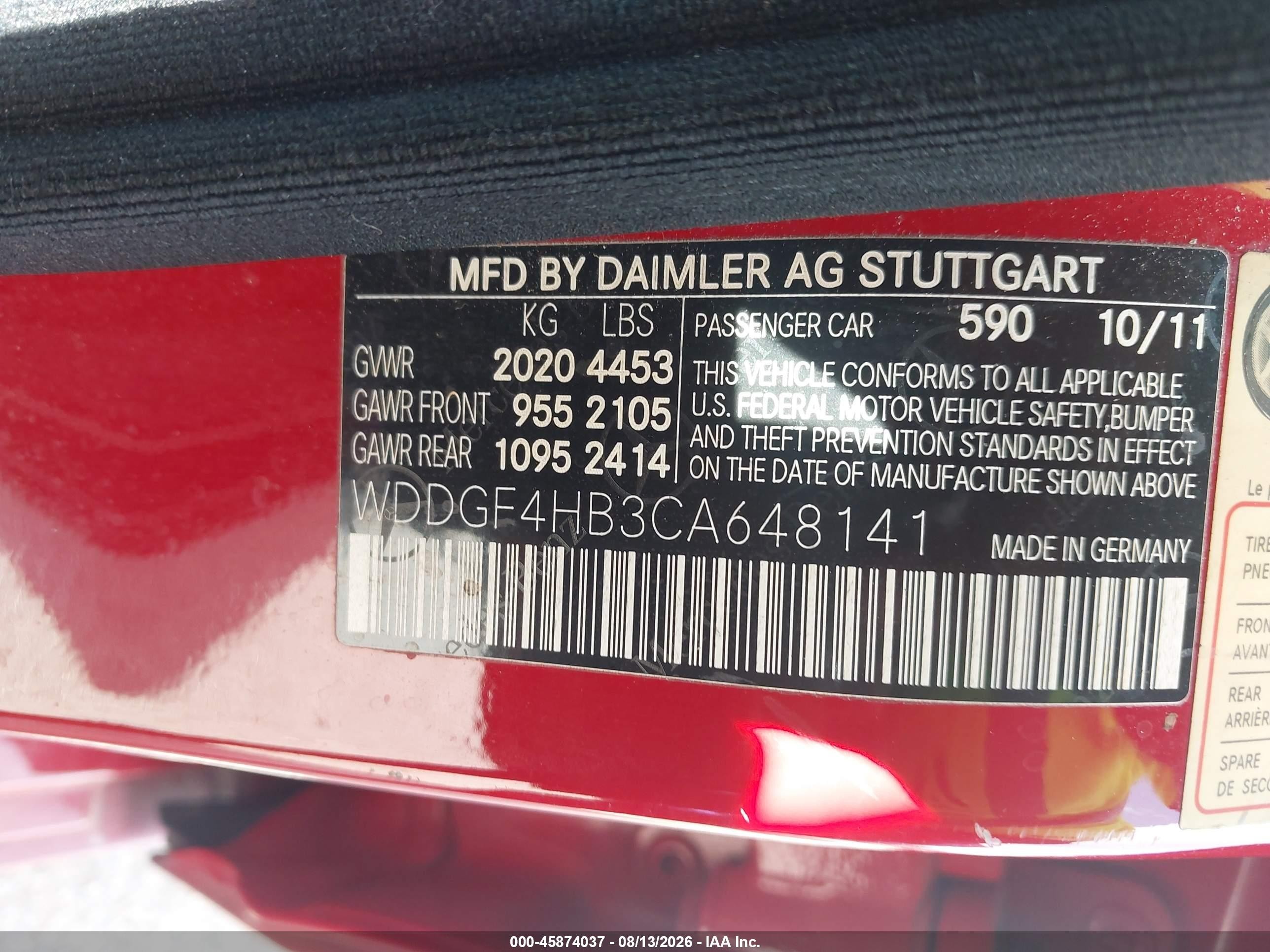 2012 Mercedes-benz C 250 Sport Red vin: WDDGF4HB3CA648141