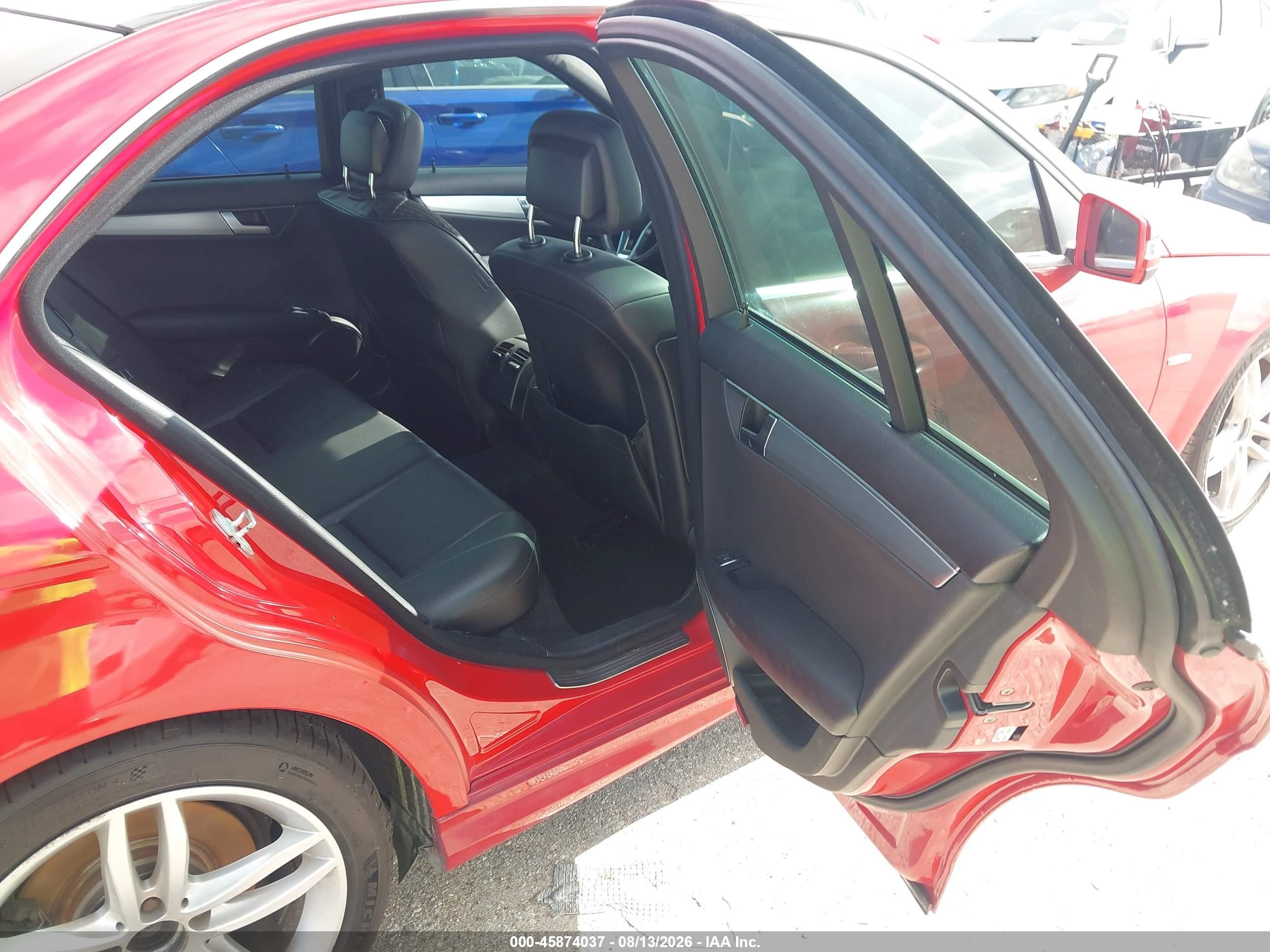 2012 Mercedes-benz C 250 Sport Red vin: WDDGF4HB3CA648141