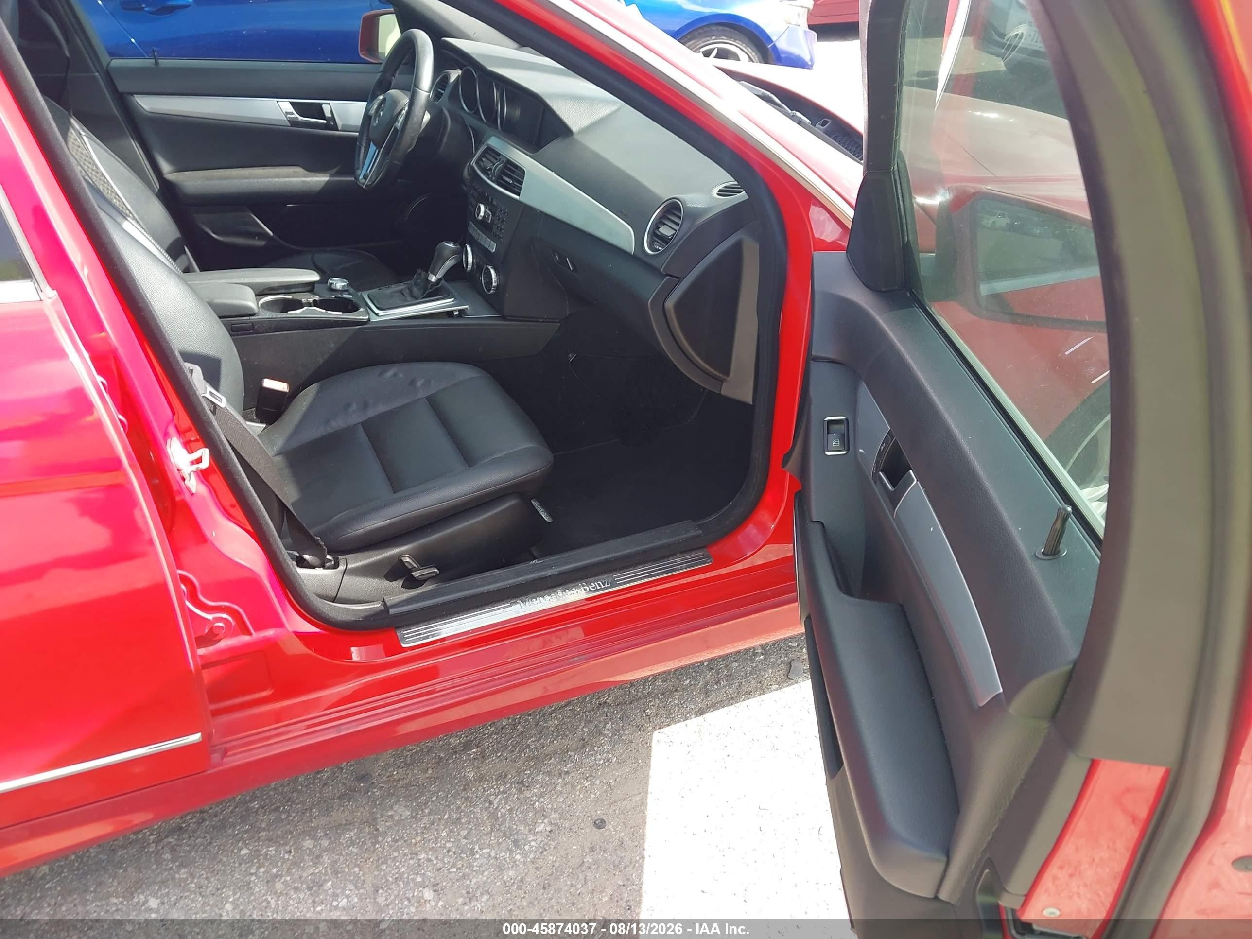 2012 Mercedes-benz C 250 Sport Red vin: WDDGF4HB3CA648141