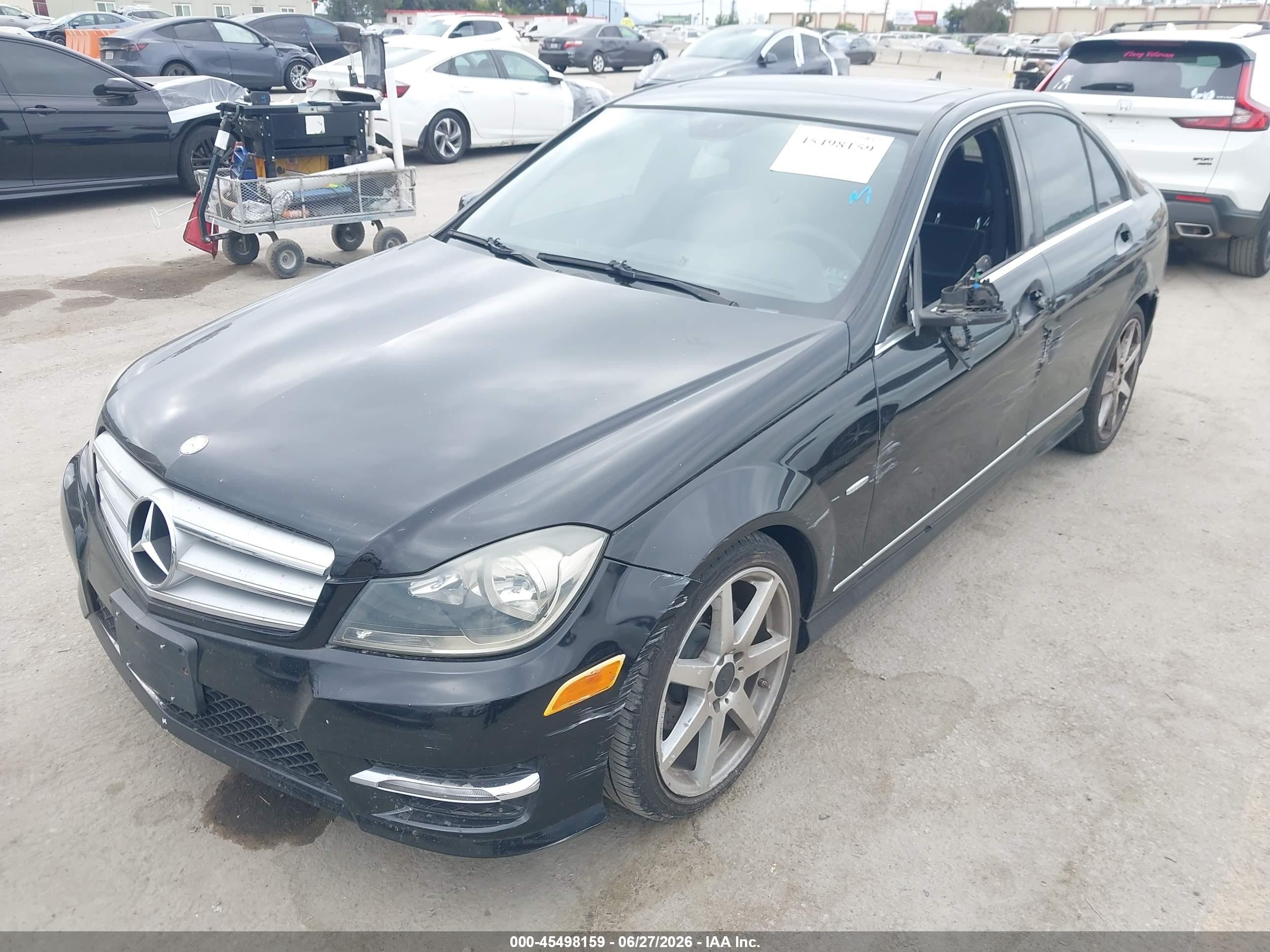 2012 Mercedes-benz C 250 Luxury/sport Black vin: WDDGF4HB3CR205411