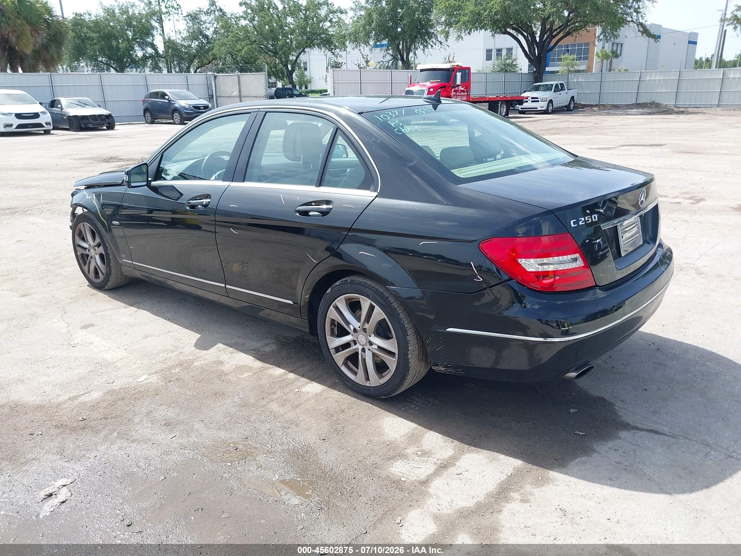 2012 Mercedes-benz C 250 Luxury Black vin: WDDGF4HB3CR223505