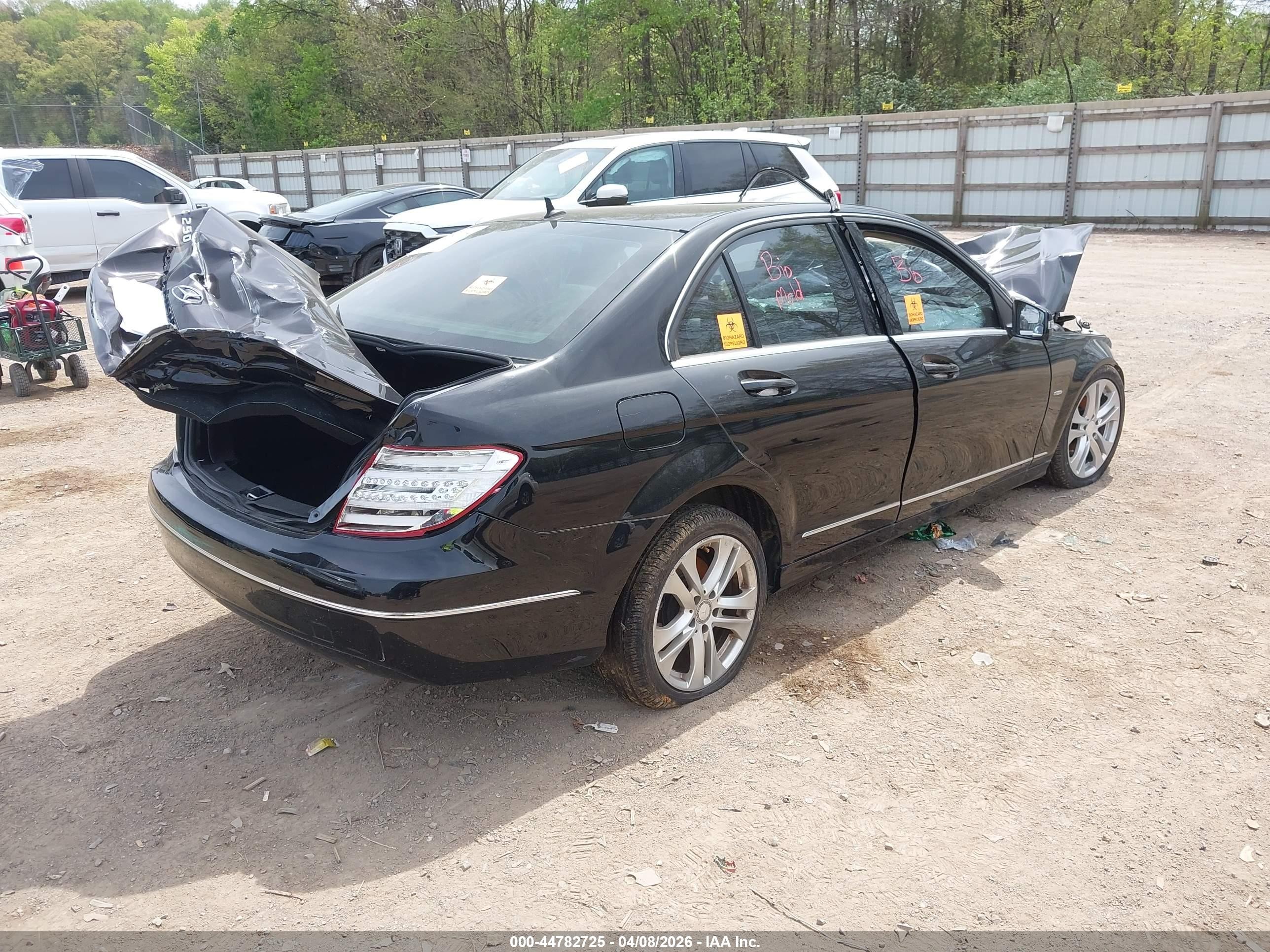2012 Mercedes-benz C 250 Luxury Black vin: WDDGF4HB3CR237971