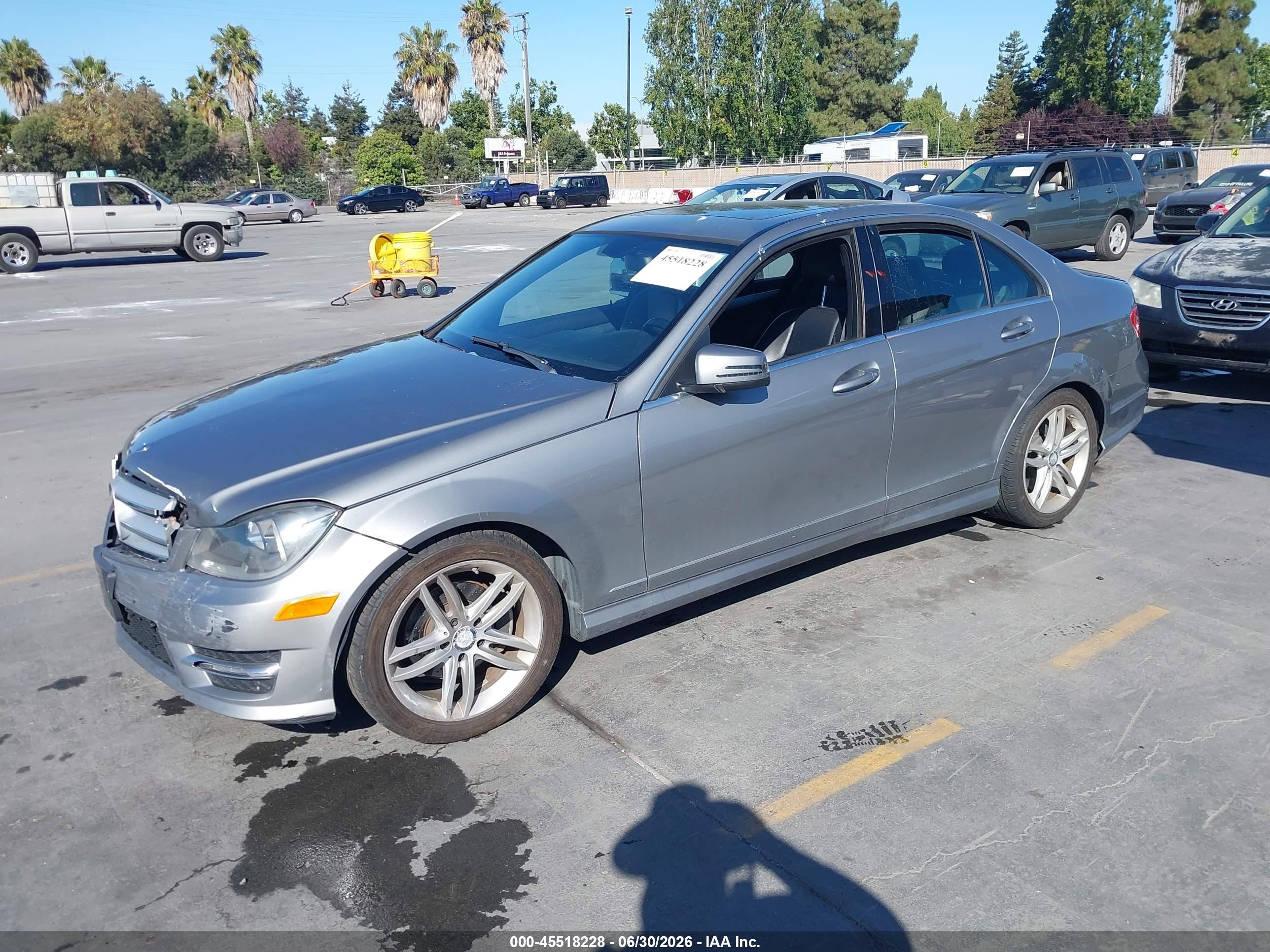 2013 Mercedes-benz C 250 Sport Silver vin: WDDGF4HB3DA866713