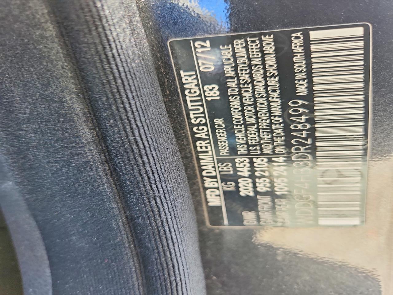 2013 Mercedes-benz C 250 Charcoal vin: WDDGF4HB3DR248499