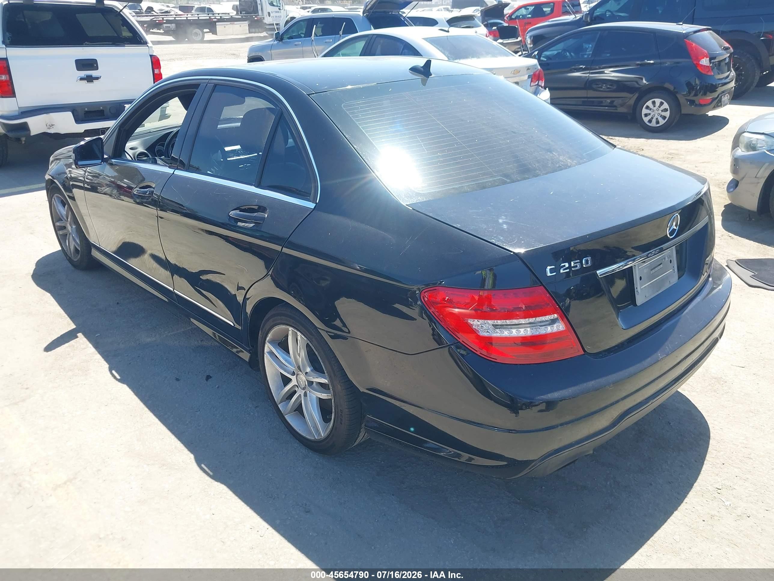 2013 Mercedes-benz C 250 Sport Black vin: WDDGF4HB3DR287030
