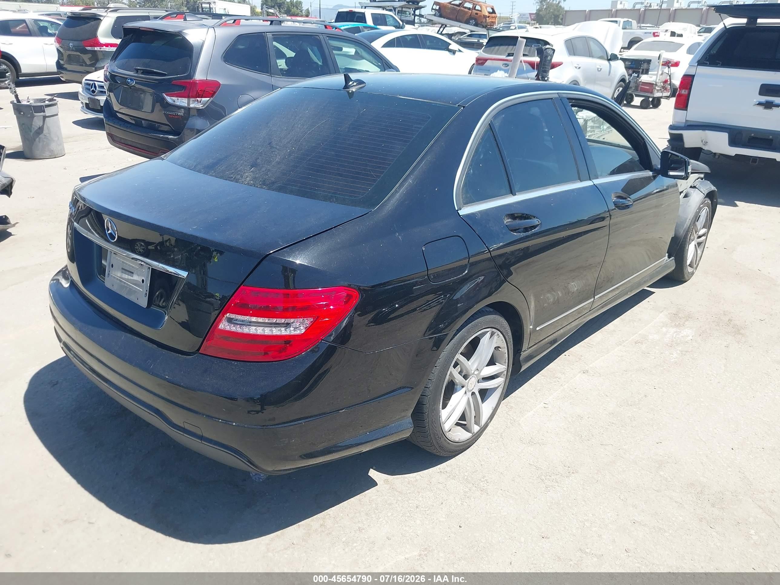 2013 Mercedes-benz C 250 Sport Black vin: WDDGF4HB3DR287030