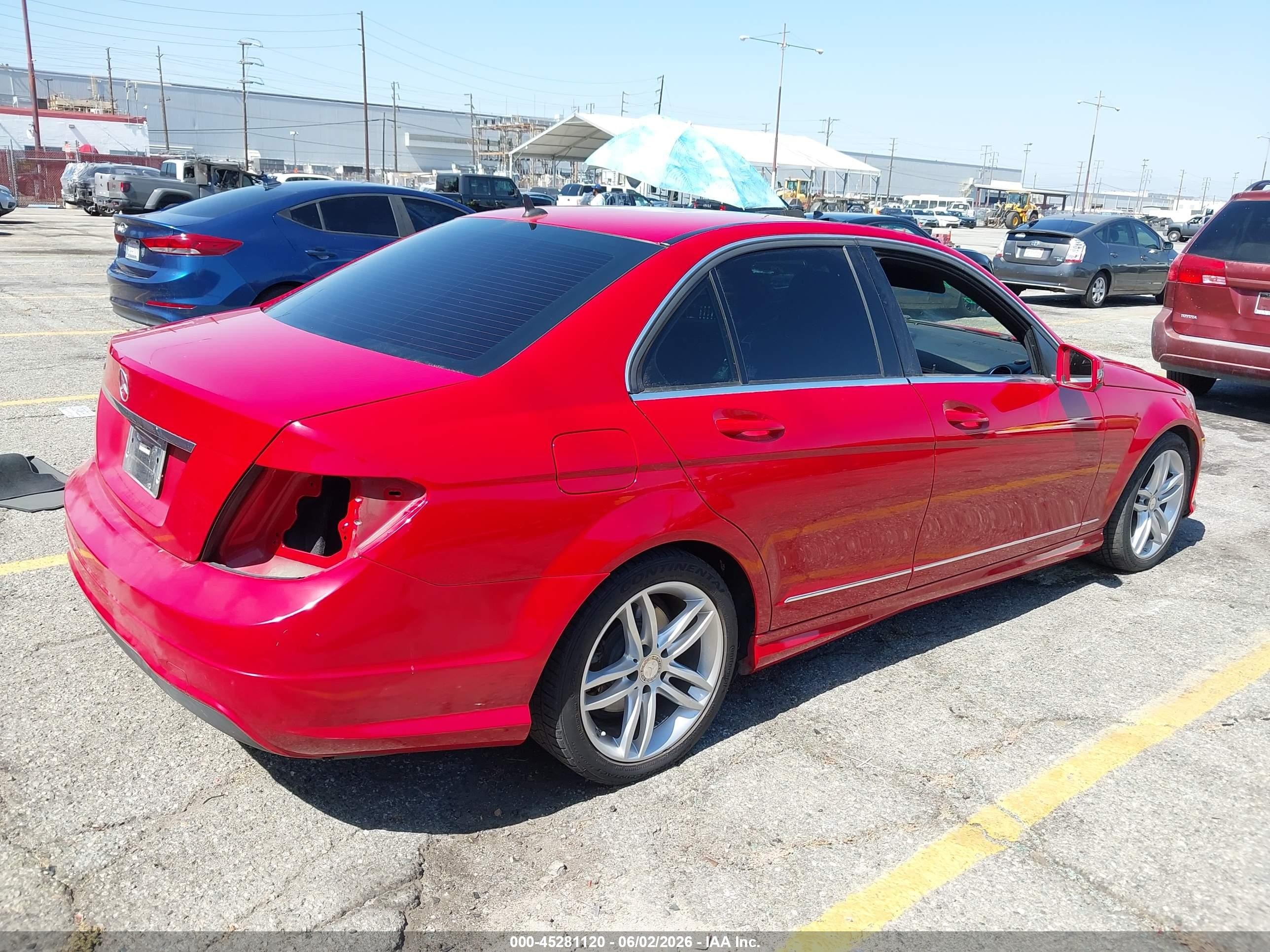 2013 Mercedes-benz C 250 Sport Red vin: WDDGF4HB3DR292714