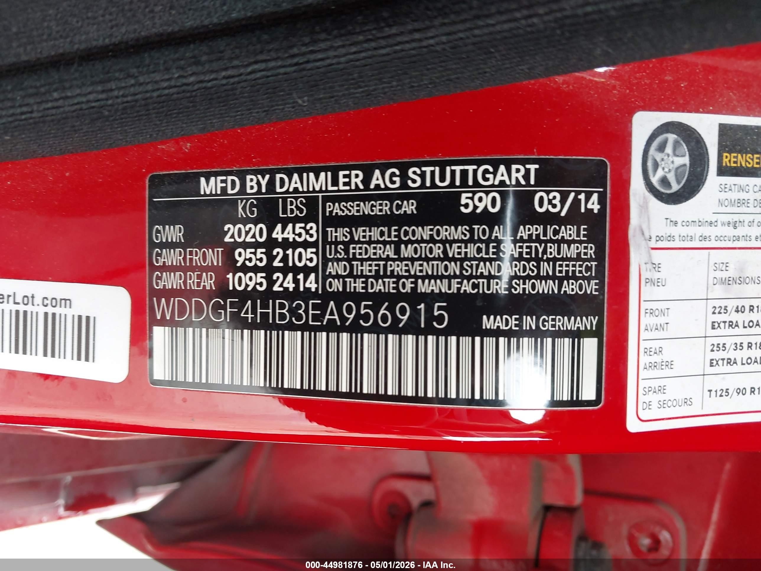 2014 Mercedes-benz C-class C 250 Sport Red vin: WDDGF4HB3EA956915