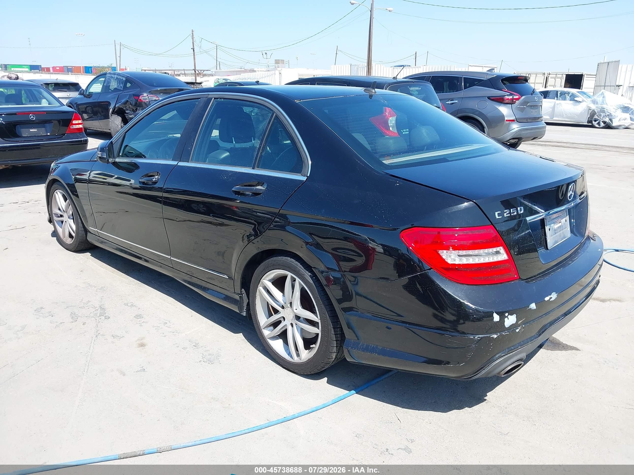 2014 Mercedes-benz C 250 Sport Black vin: WDDGF4HB3ER315426