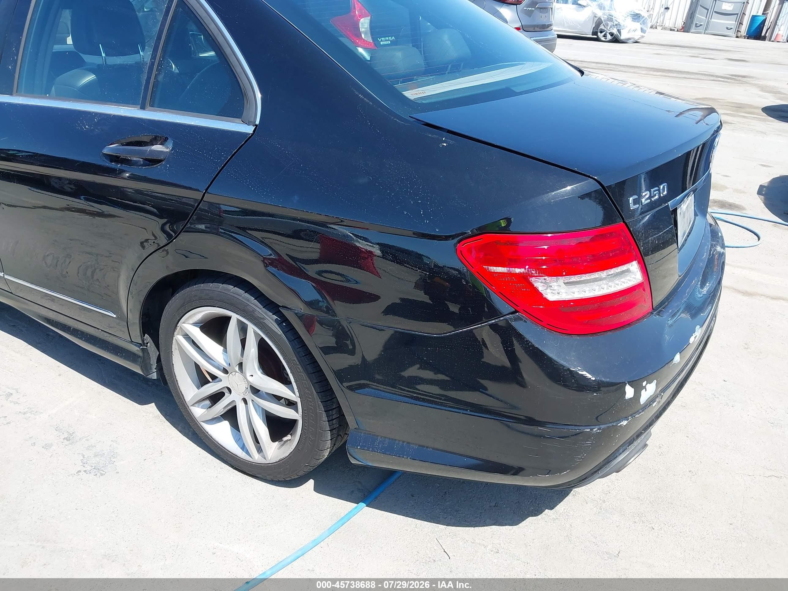 2014 Mercedes-benz C 250 Sport Black vin: WDDGF4HB3ER315426