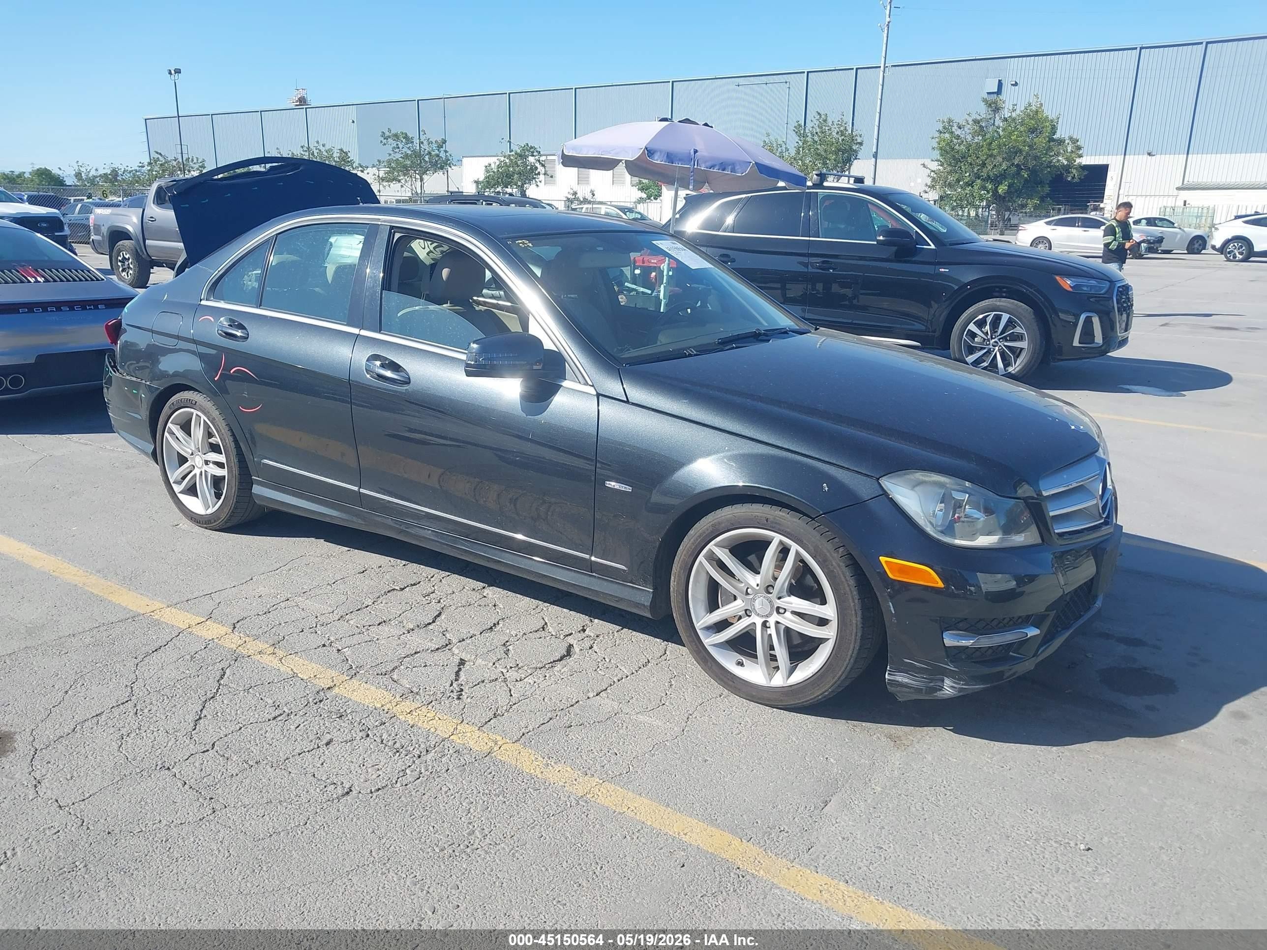 2012 Mercedes-benz C 250 Sport Black vin: WDDGF4HB4CA612765