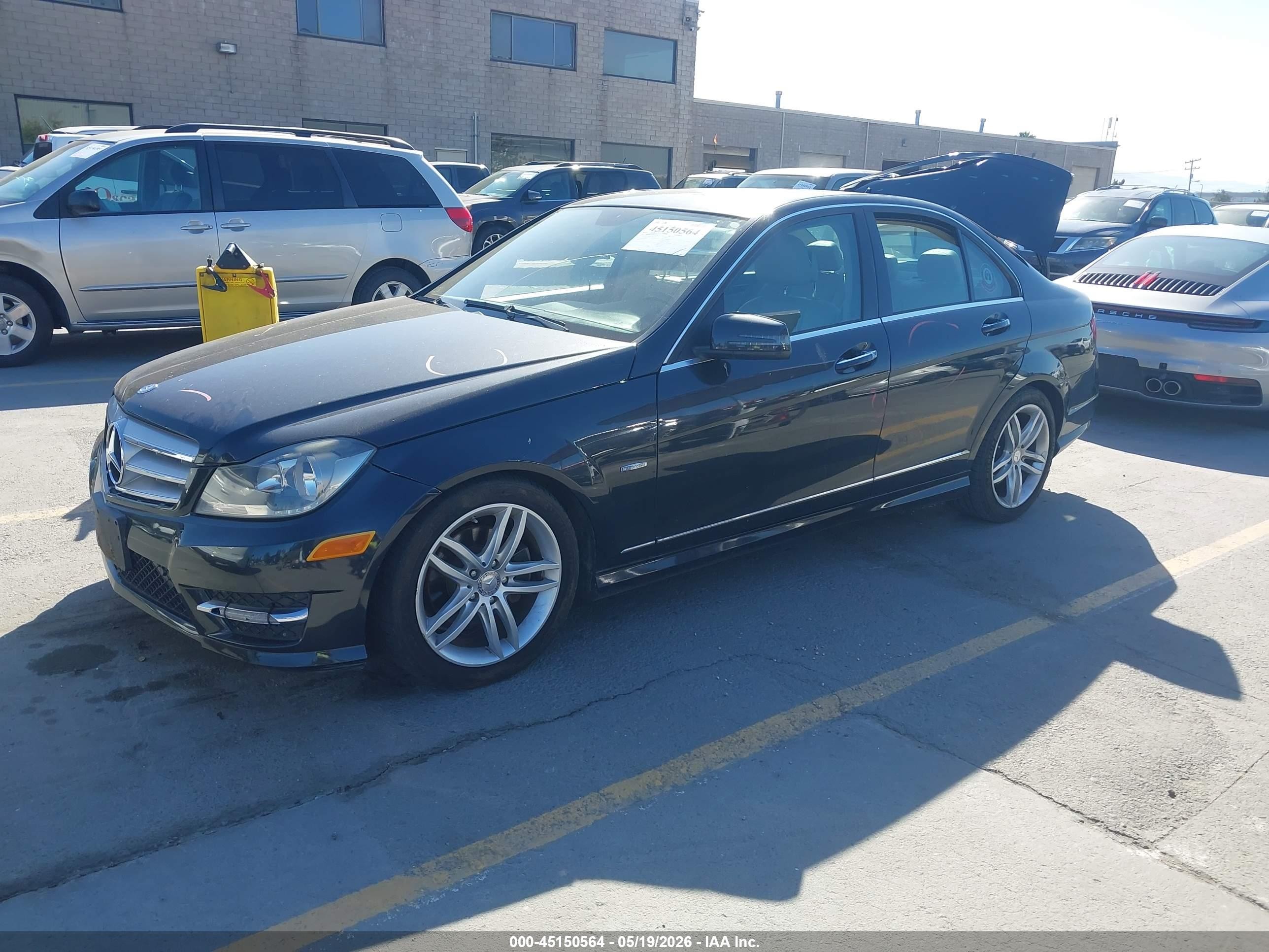 2012 Mercedes-benz C 250 Sport Black vin: WDDGF4HB4CA612765