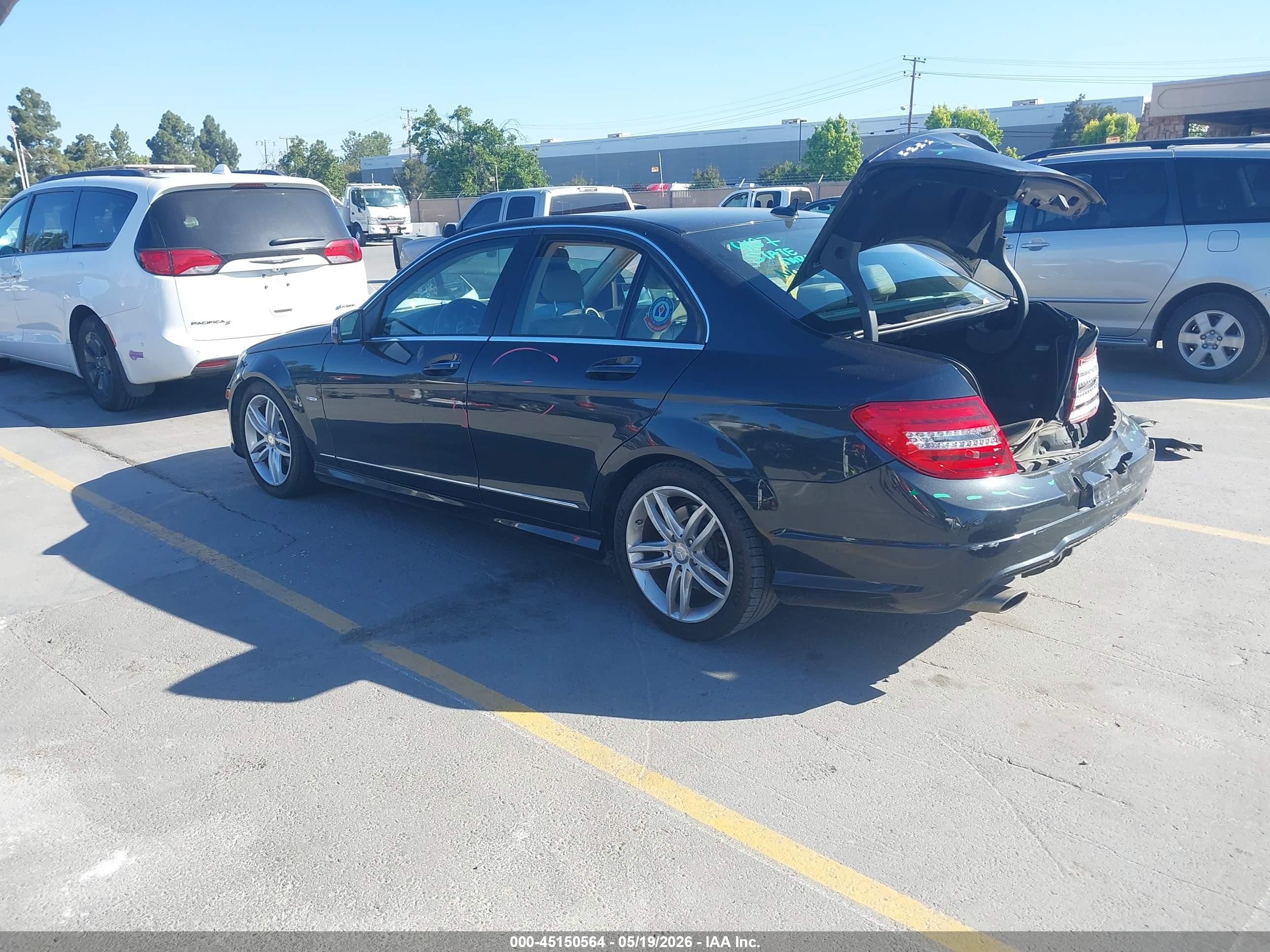 2012 Mercedes-benz C 250 Sport Black vin: WDDGF4HB4CA612765