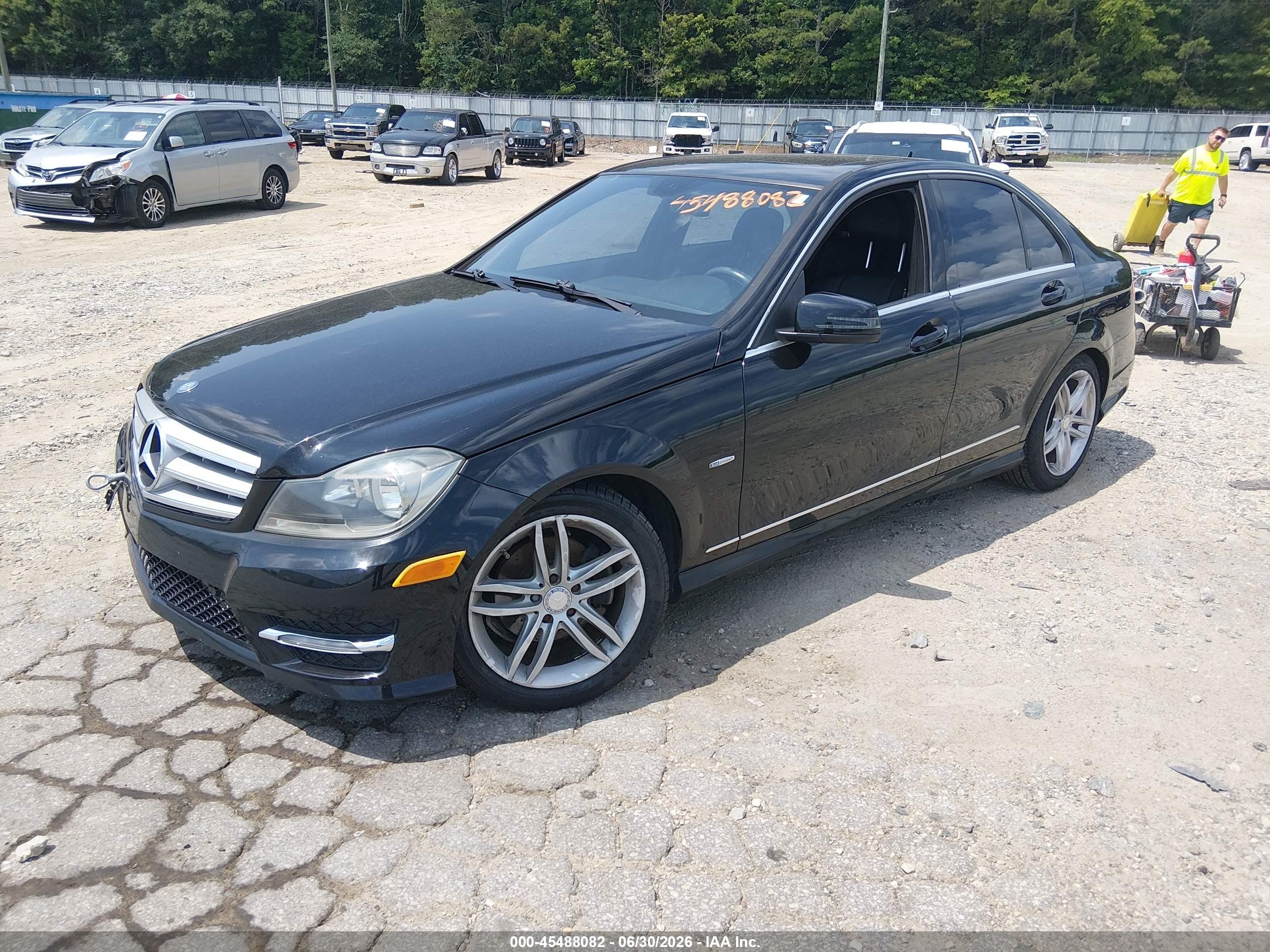 2012 Mercedes-benz C 250 Luxury/sport Black vin: WDDGF4HB4CR201416