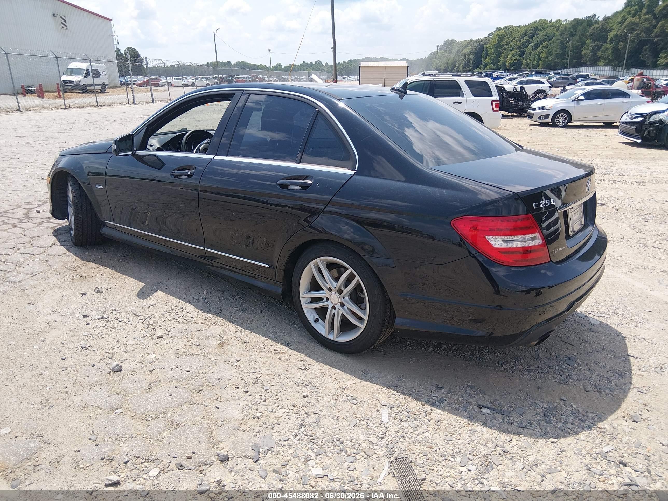 2012 Mercedes-benz C 250 Luxury/sport Black vin: WDDGF4HB4CR201416
